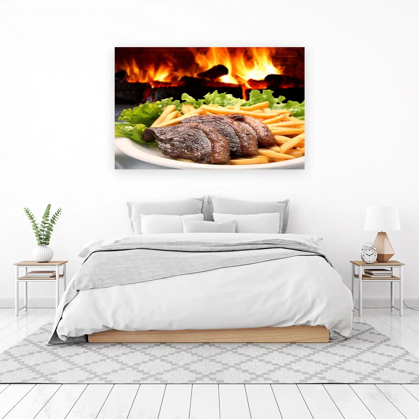 Juicy Steak & Fries Fireplace Wall Art
