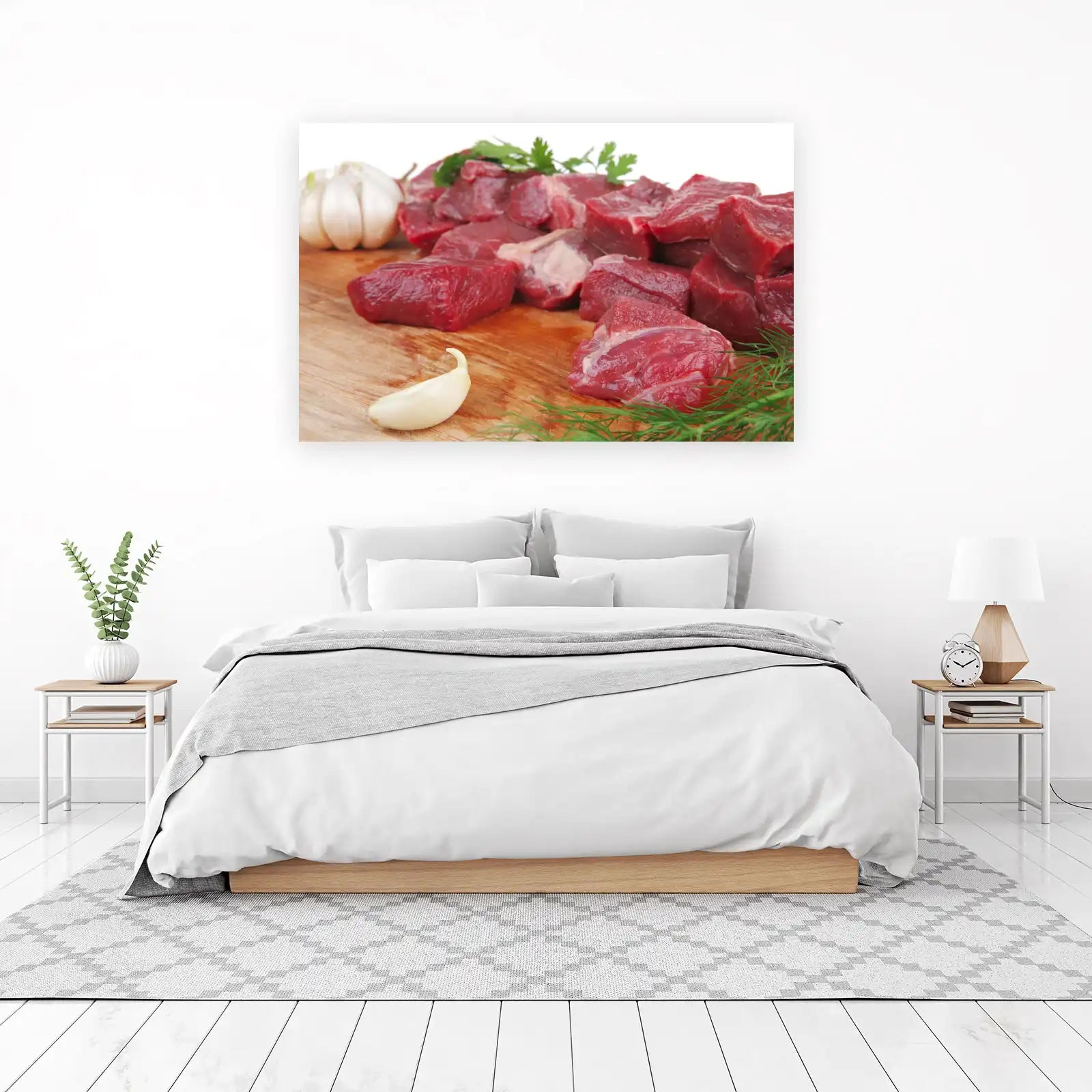 Fresh Beef Cubes Kitchen Decor Wall Art
