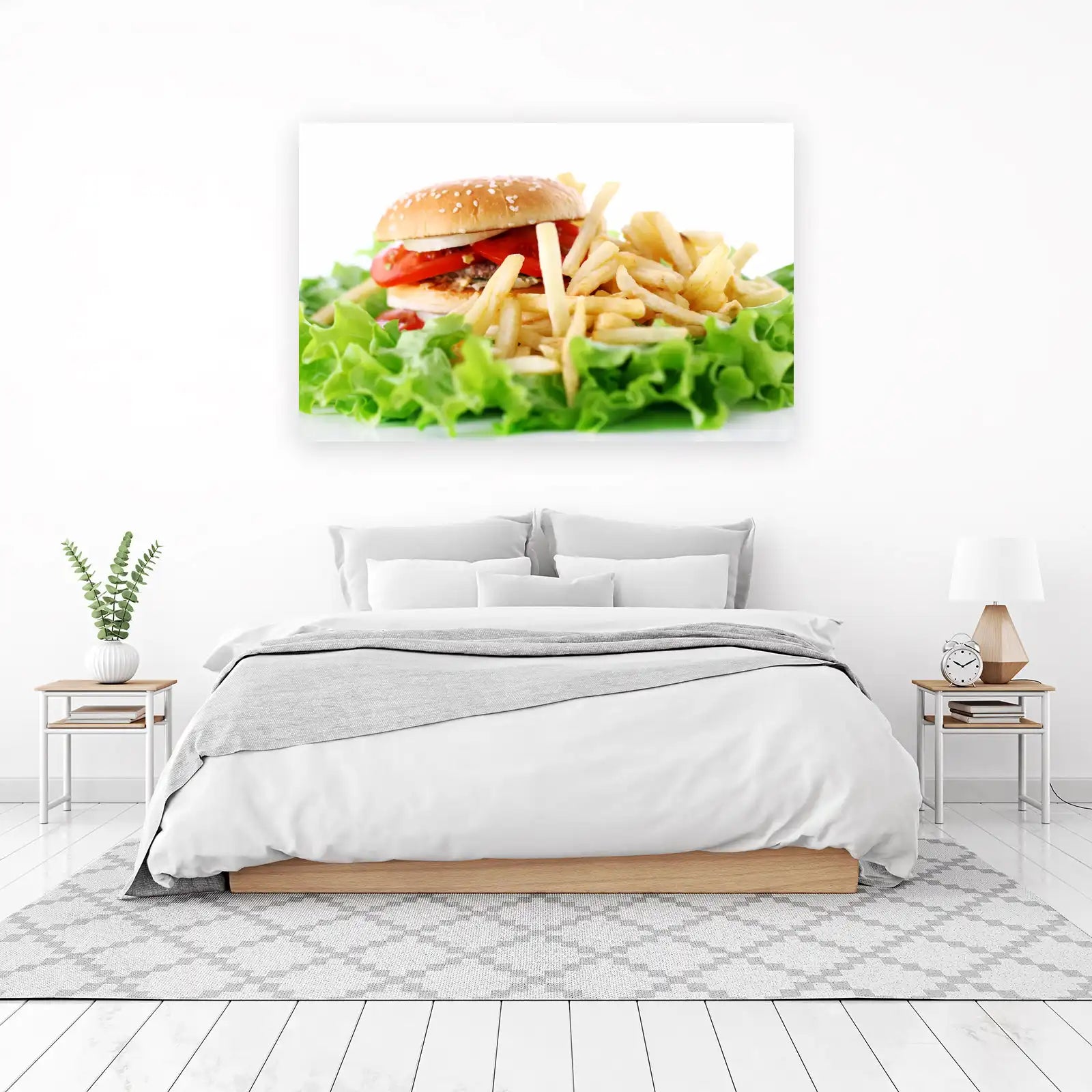 Juicy Burger & Fries Wall Art Wall Art