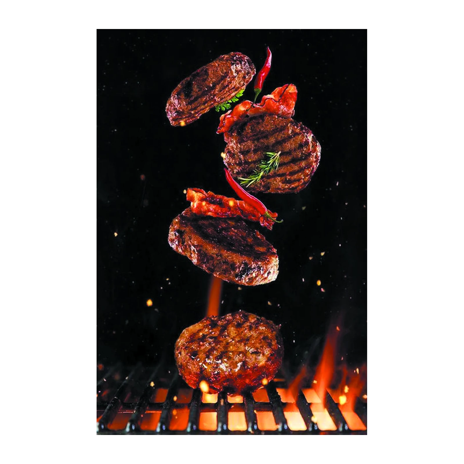 Sizzling BBQ Burger & Bacon Wall Art