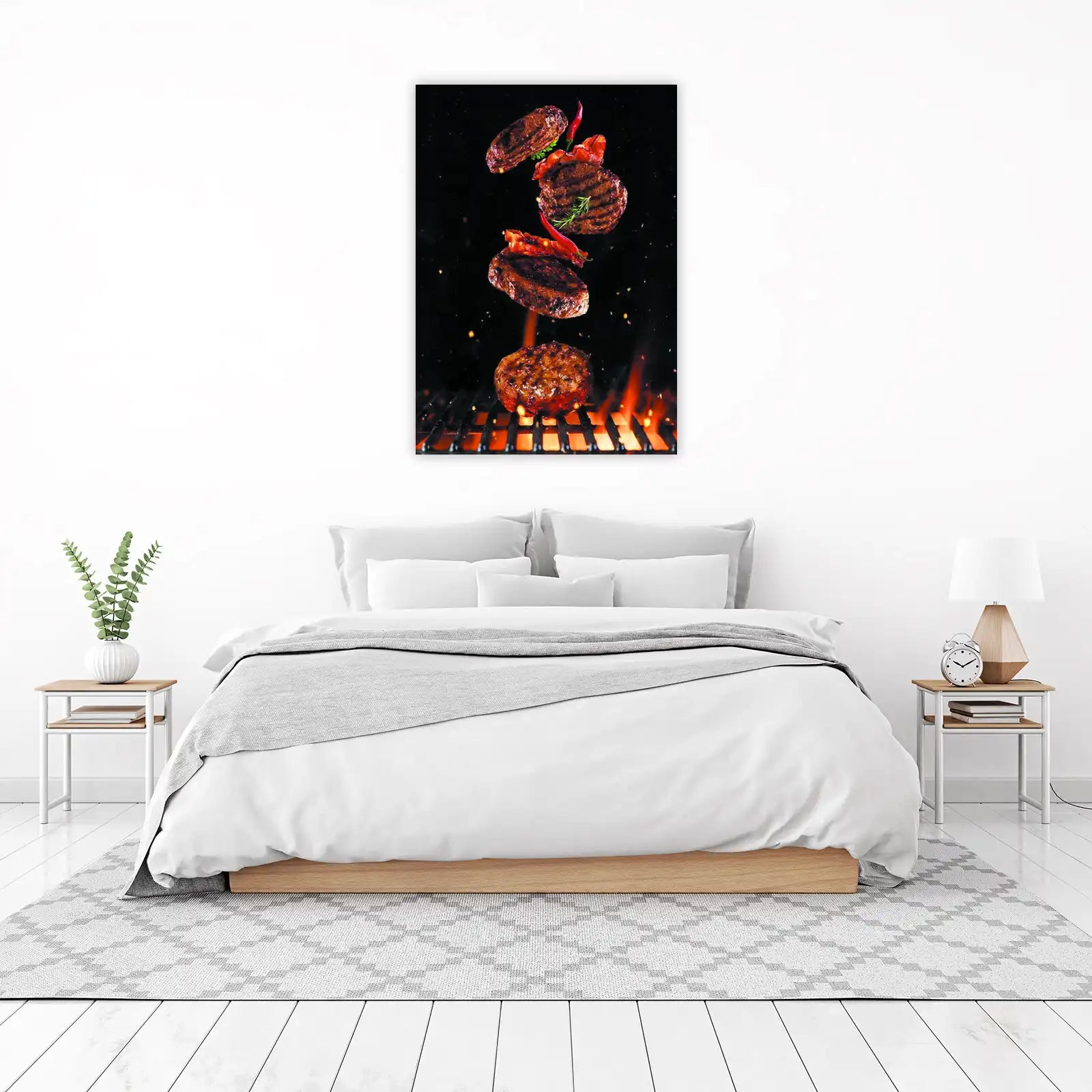 Sizzling BBQ Burger & Bacon Wall Art