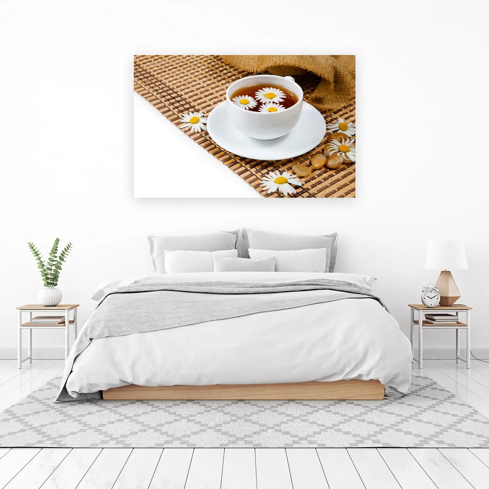 Serene Daisy Tea & Zen Stones Wall Art