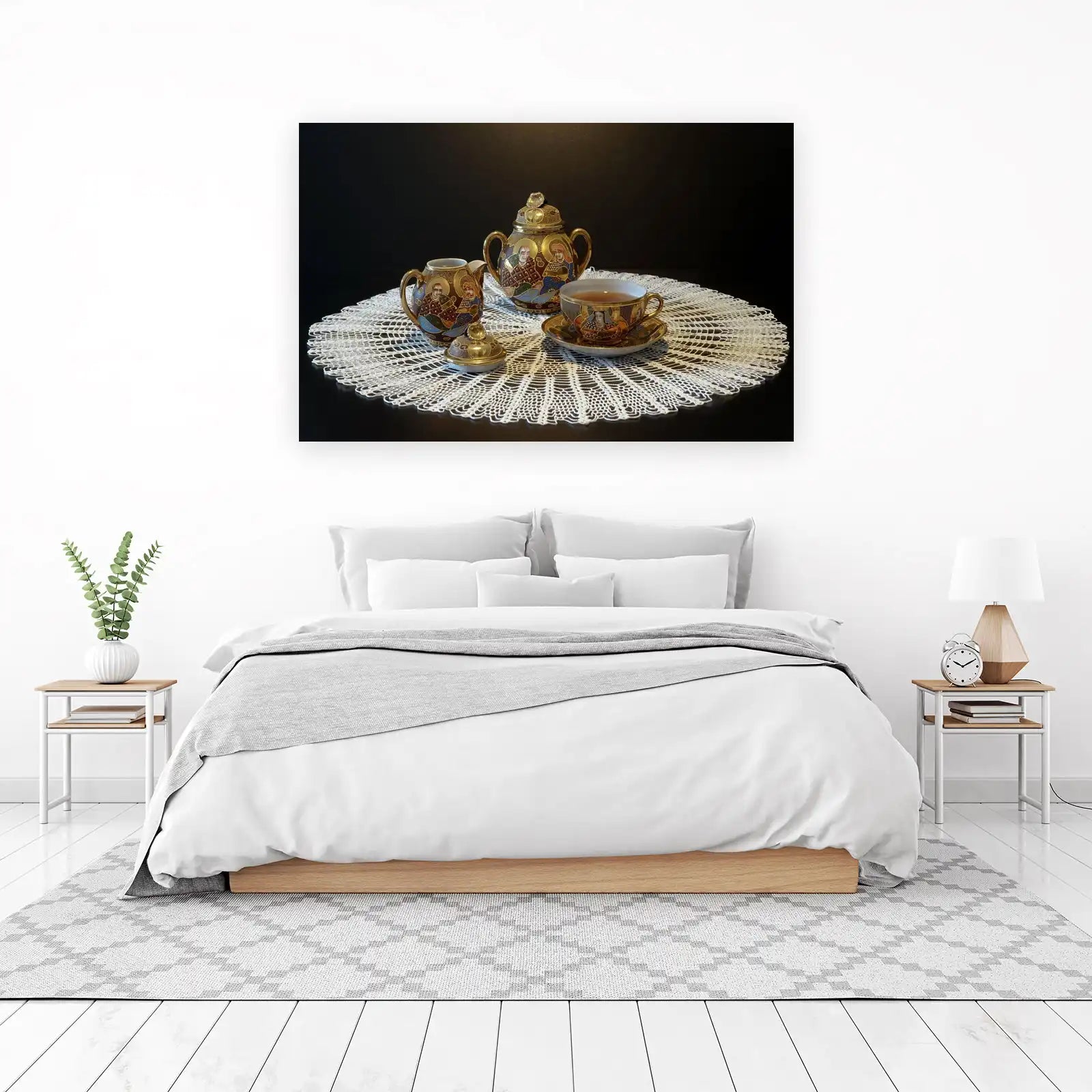 Antique Religious Teaware Wall Art