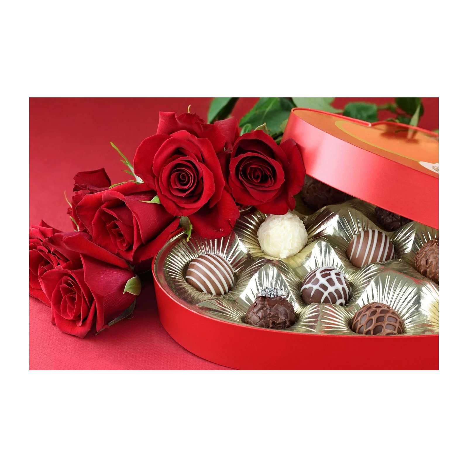 Elegant Roses & Chocolates Heart Wall Art