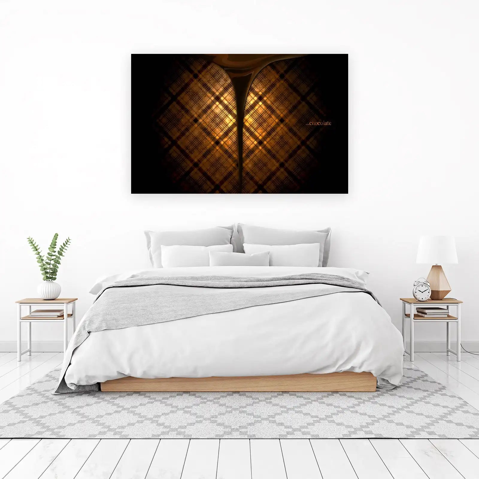 Luxurious Chocolate Drip Tartan Wall Art