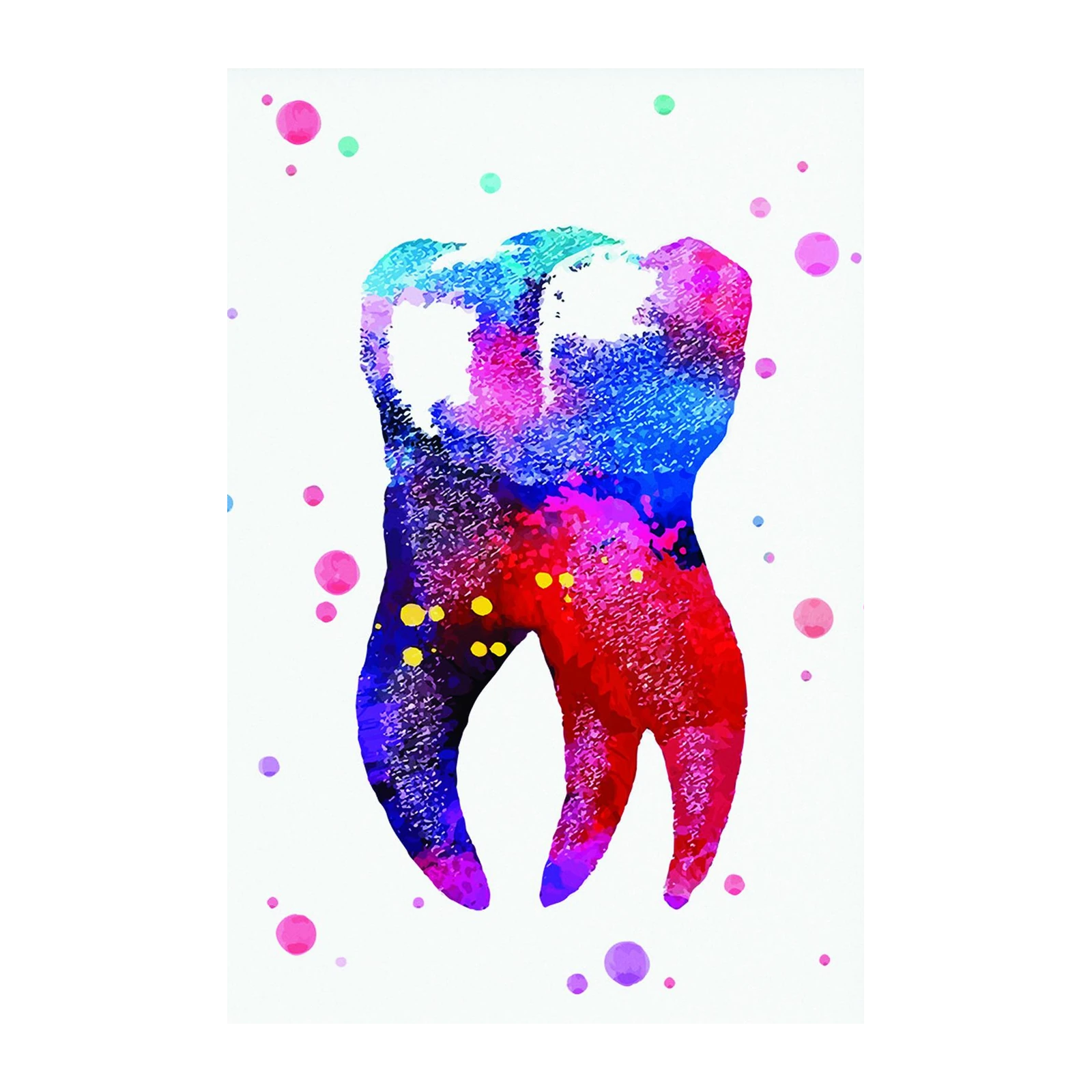 Vibrant Tooth Watercolor Art Wall Art