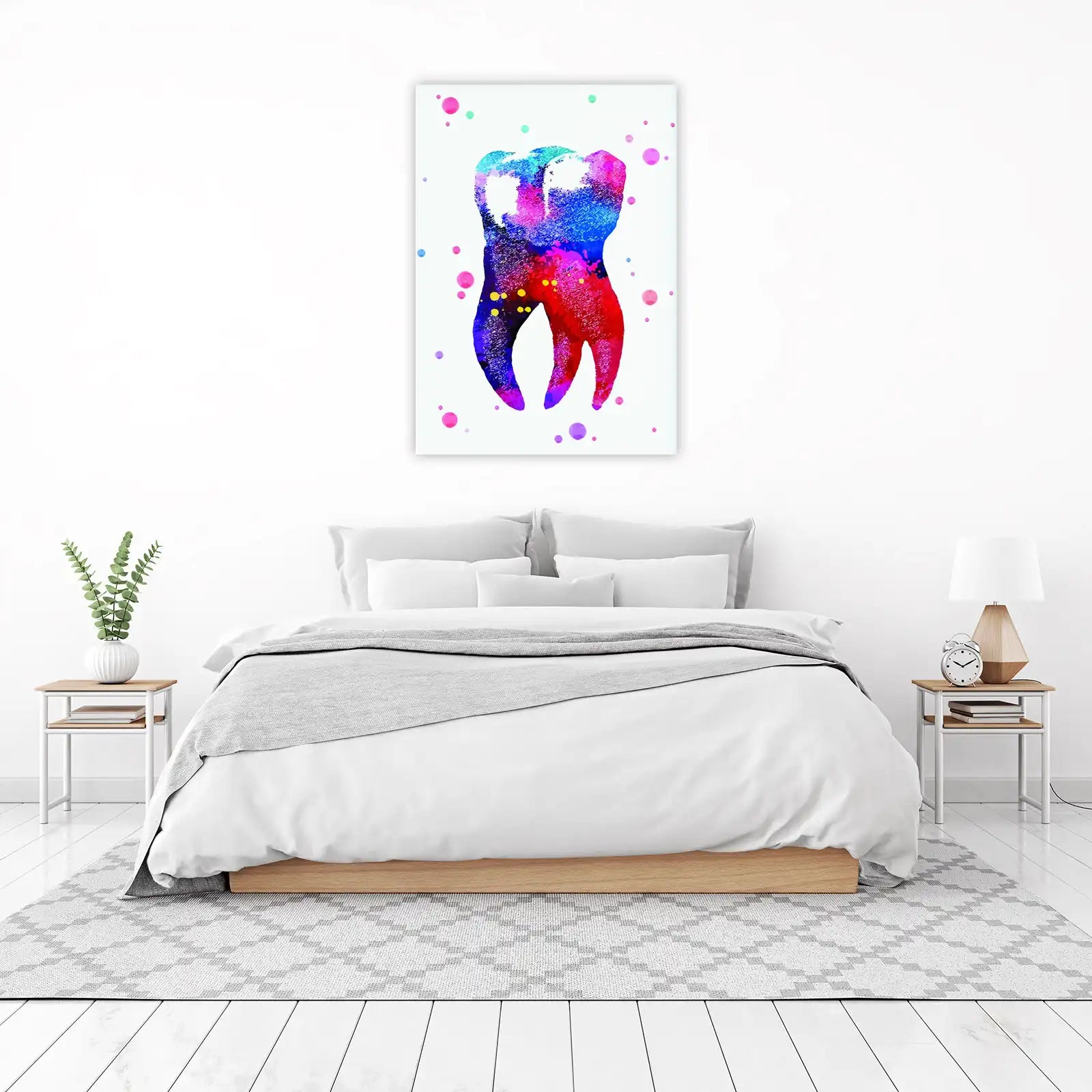 Vibrant Tooth Watercolor Art Wall Art