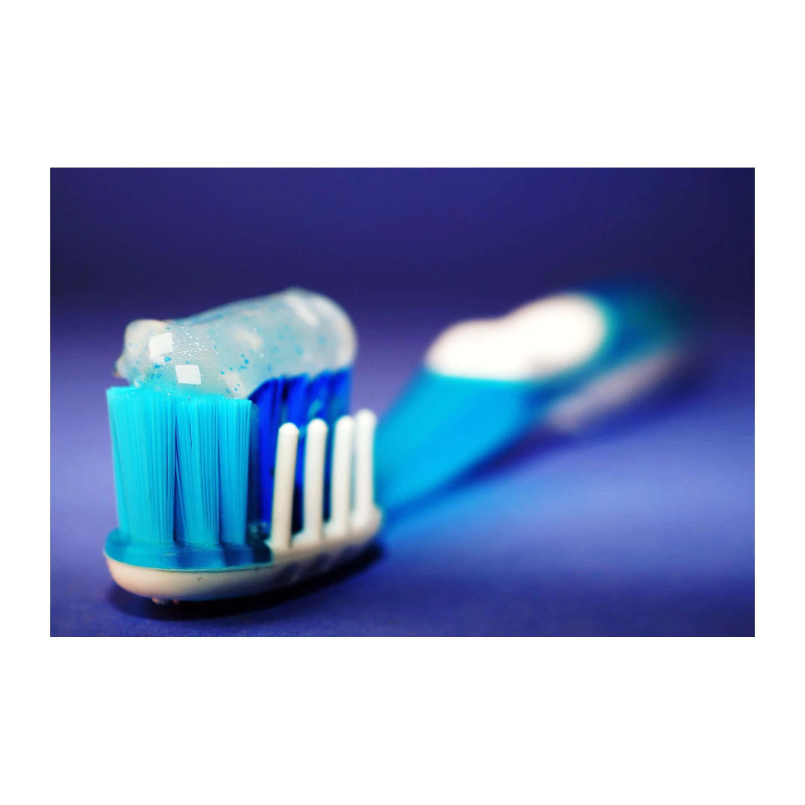 Vibrant Blue Toothbrush with Minty Paste Wall Art