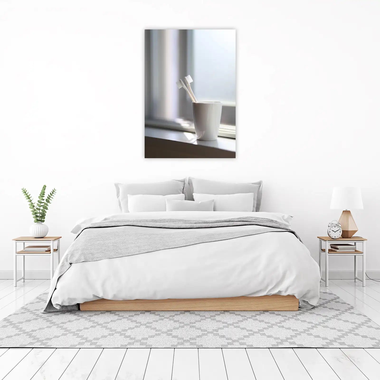 Minimalist Morning Duo Toothbrushes Wall Art