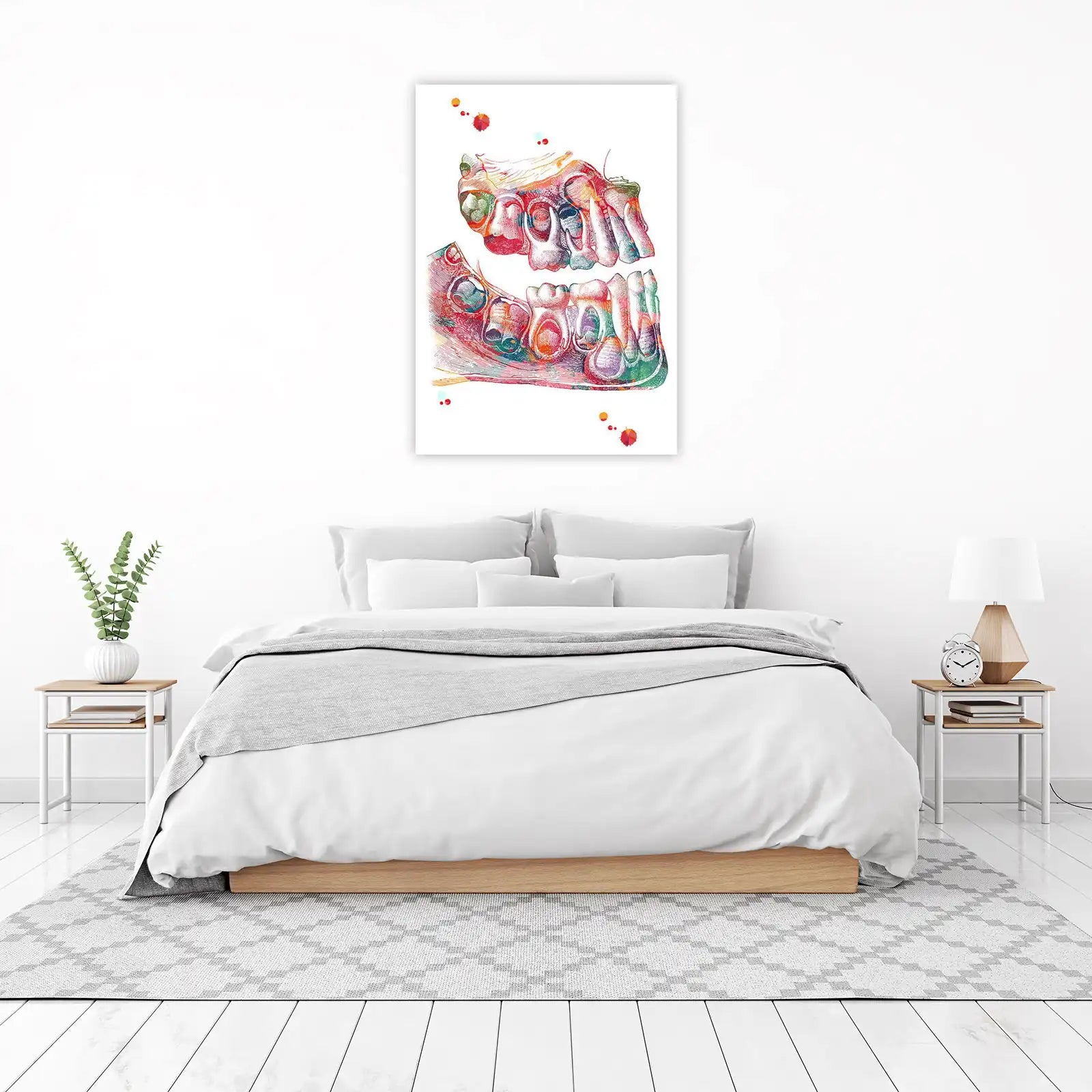 Vibrant Tooth Anatomy Watercolor Wall Art