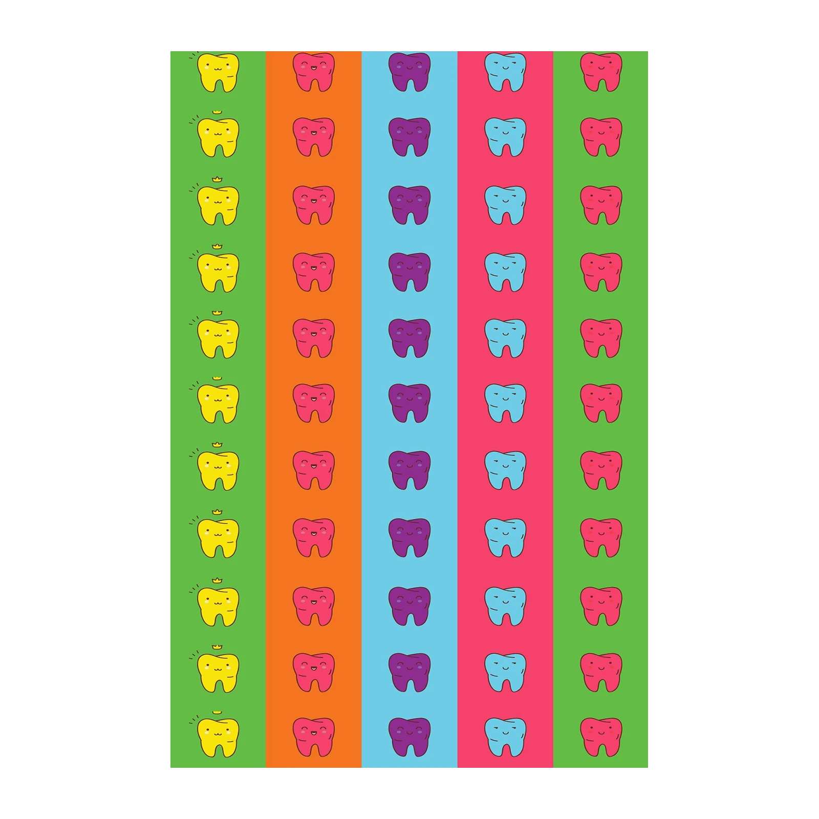 Kawaii Happy Teeth Stripes Wall Art