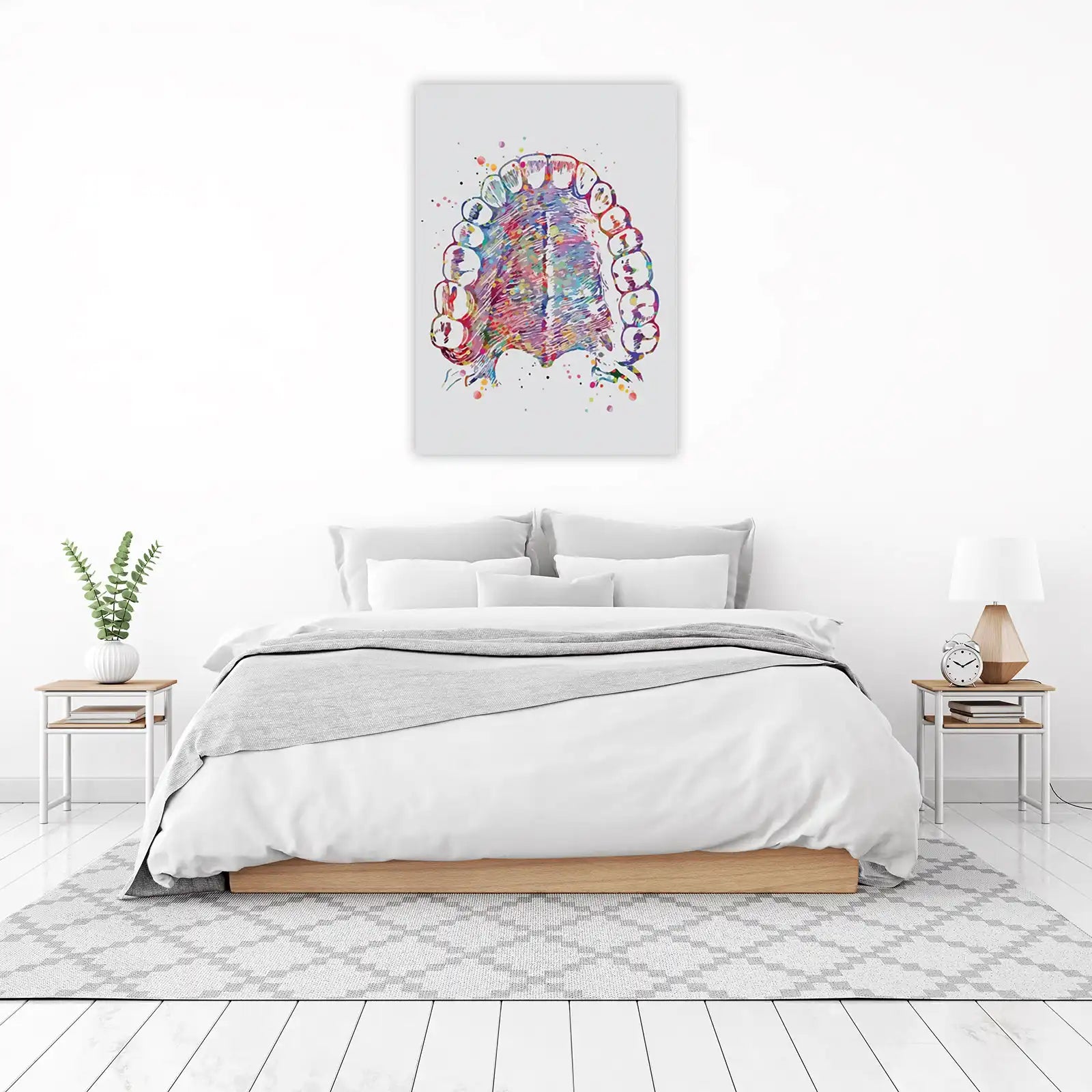Colorful Dental Anatomy Watercolor Wall Art