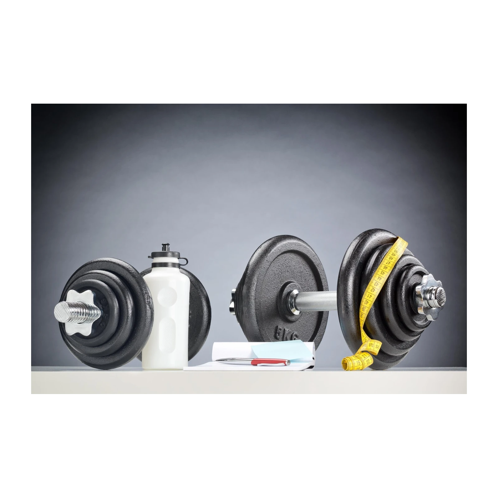 Fitness Motivation Dumbbell & Tape Wall Art