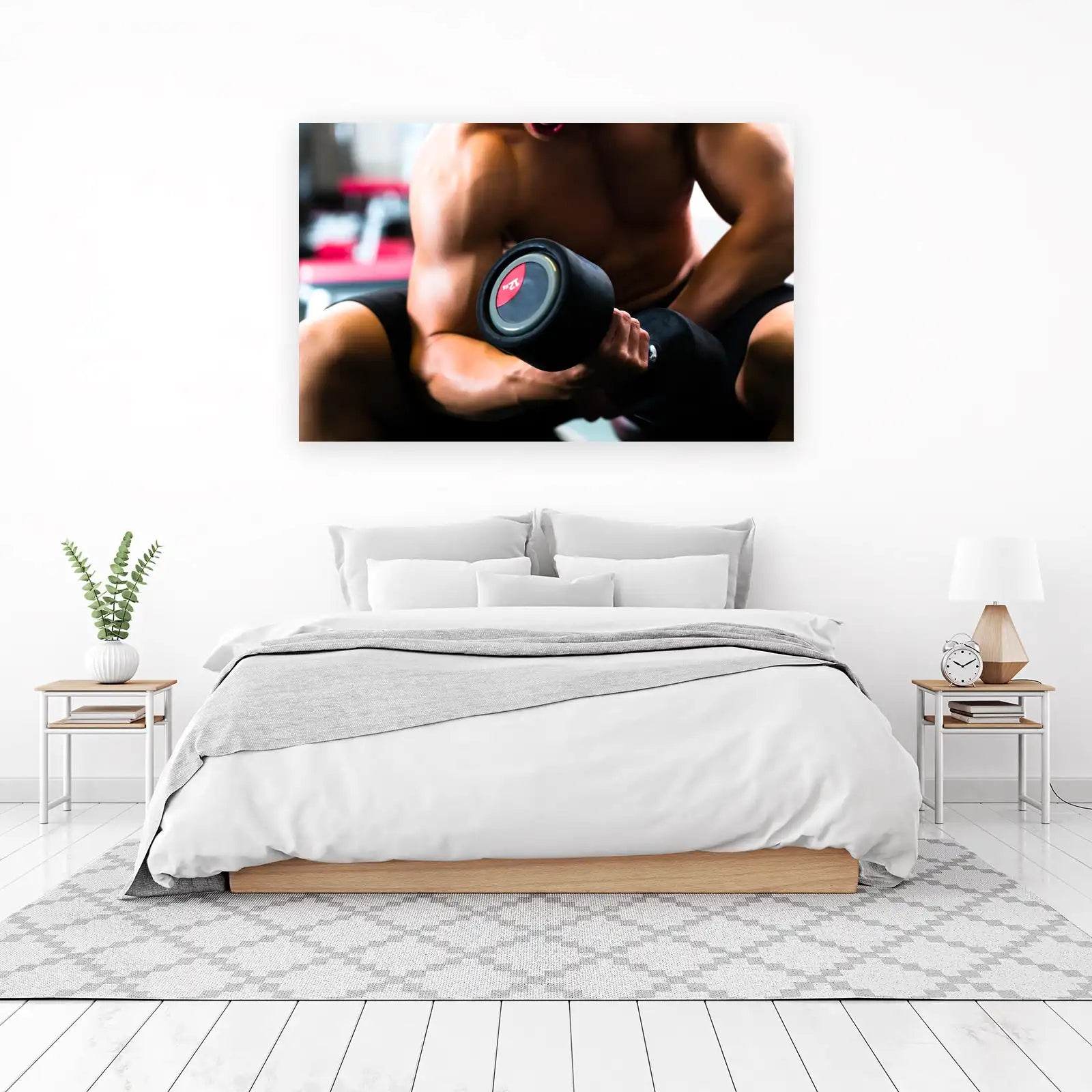 Fit Bodybuilder Dumbbell Workout Wall Art