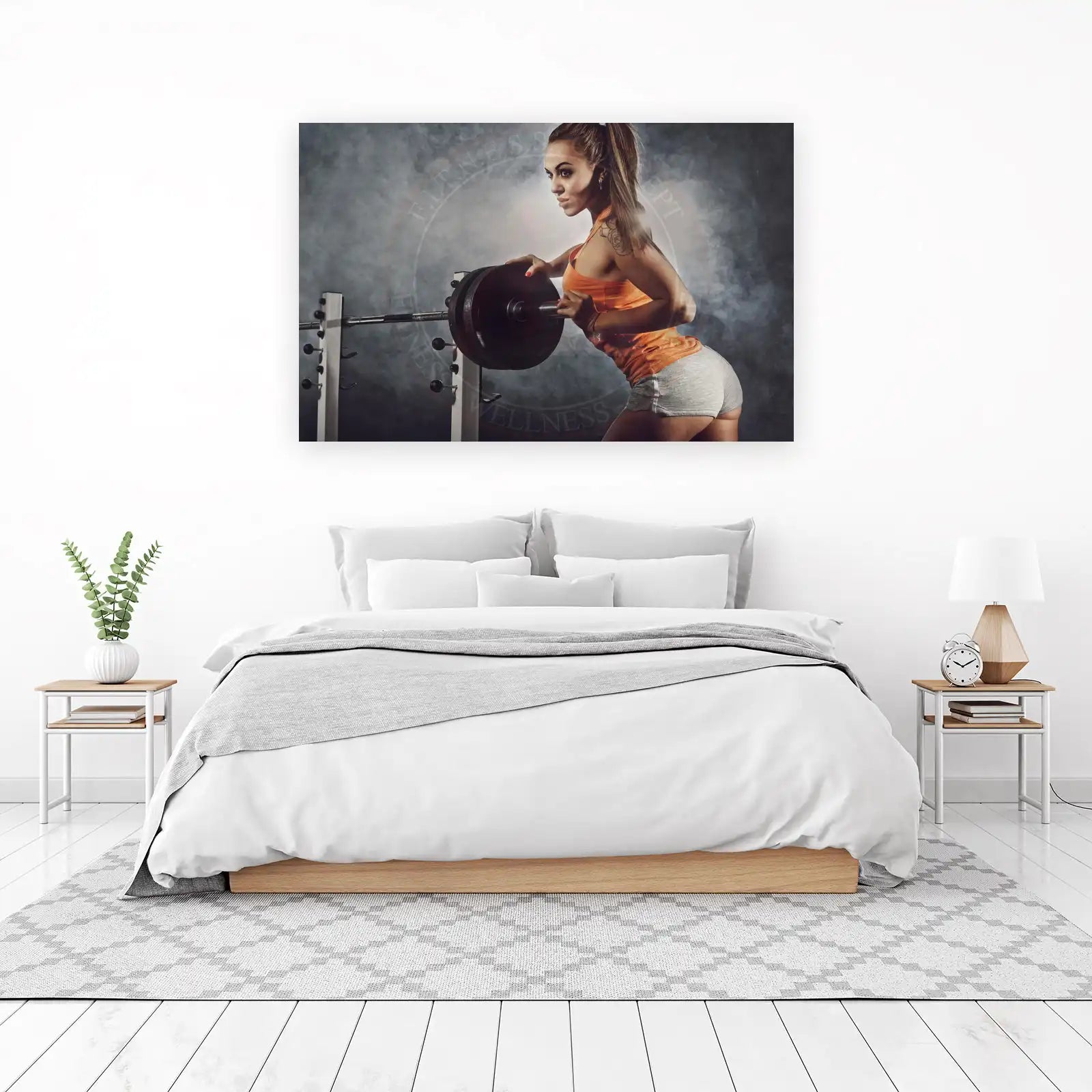 Fit Woman Lifting Weights Wall Art
