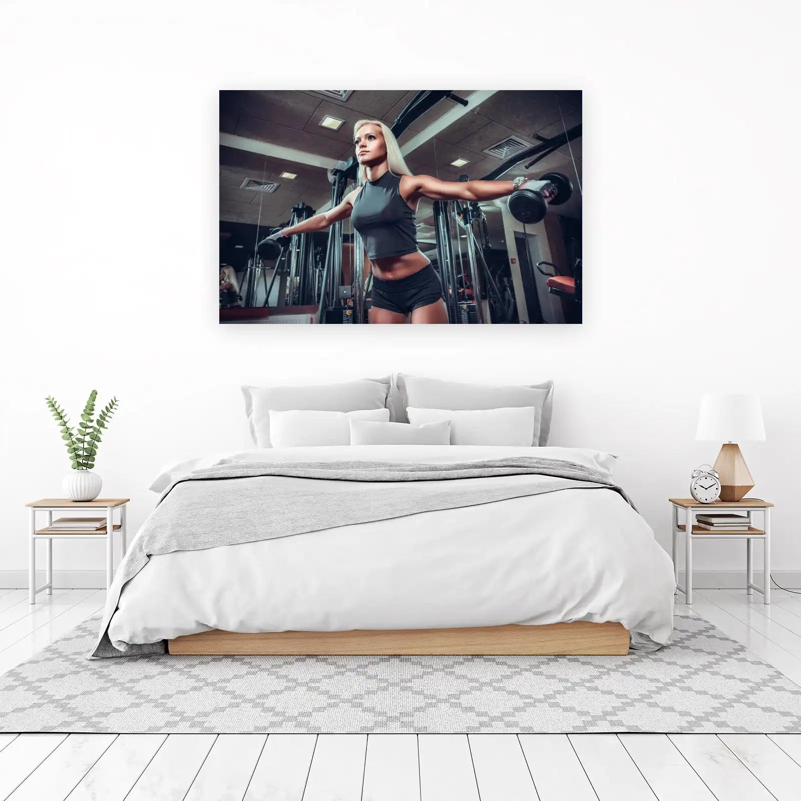 Fit Woman Dumbbell Workout Wall Art