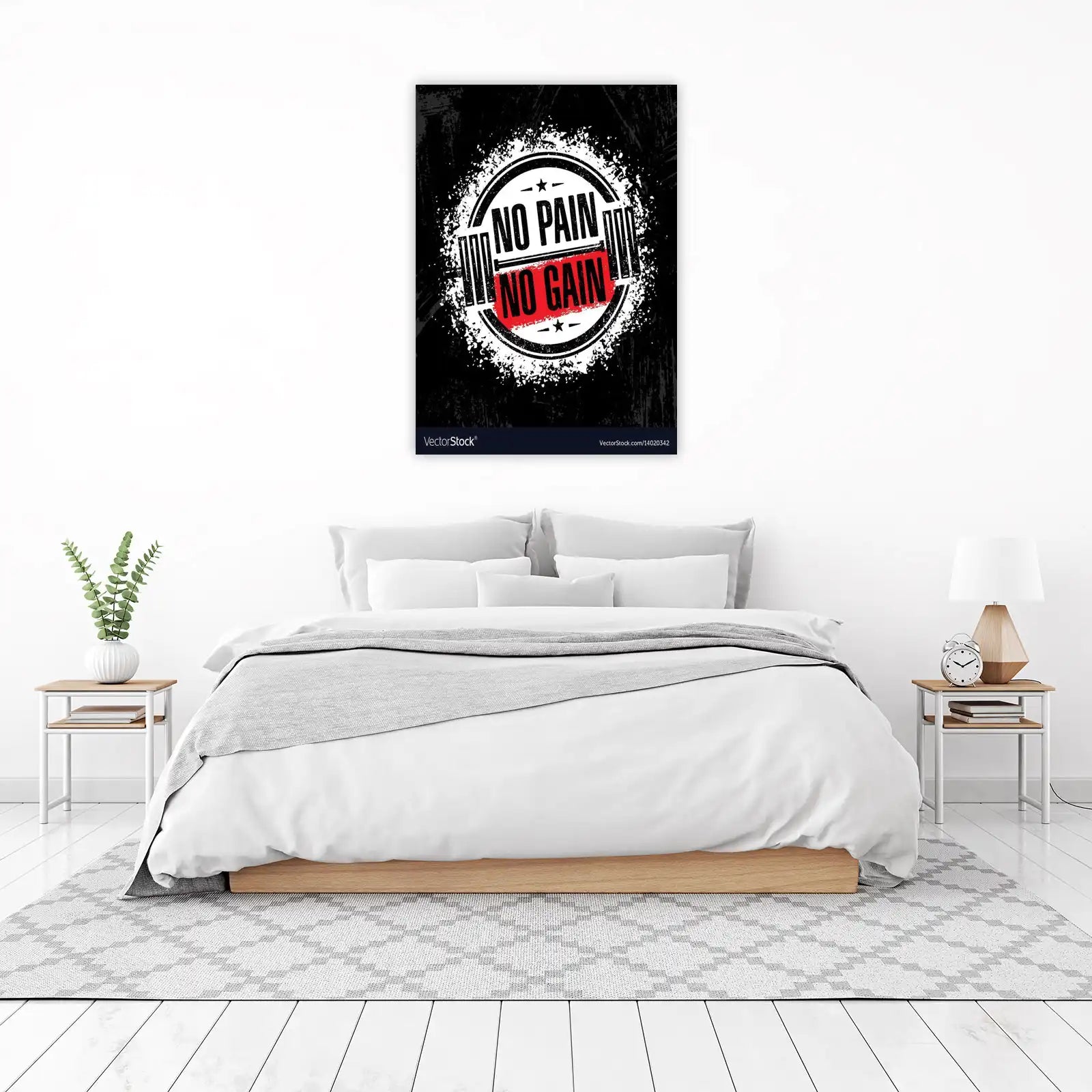 Motivational Fitness 'No Pain No Gain' Wall Art