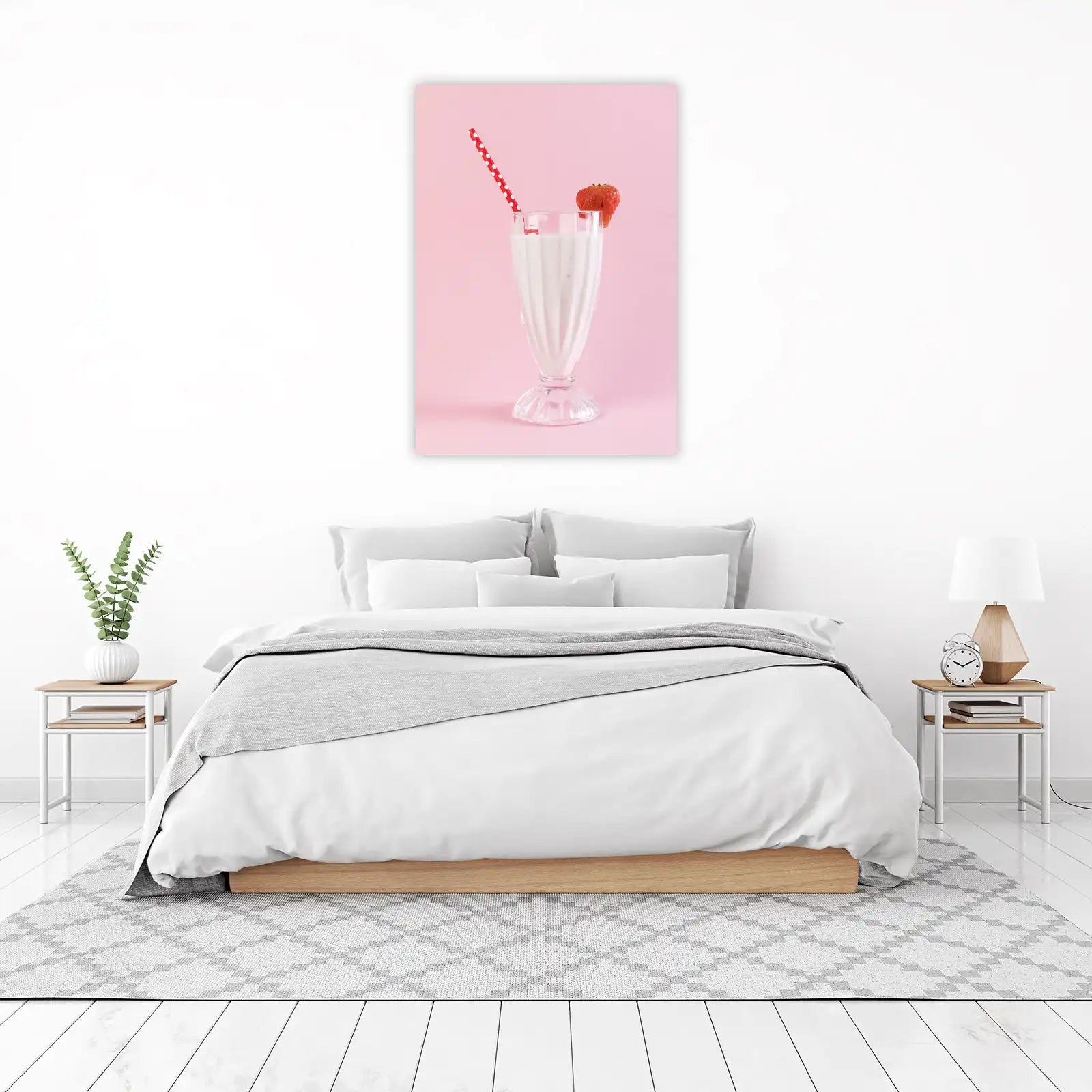 Strawberry Milkshake Delight Wall Art