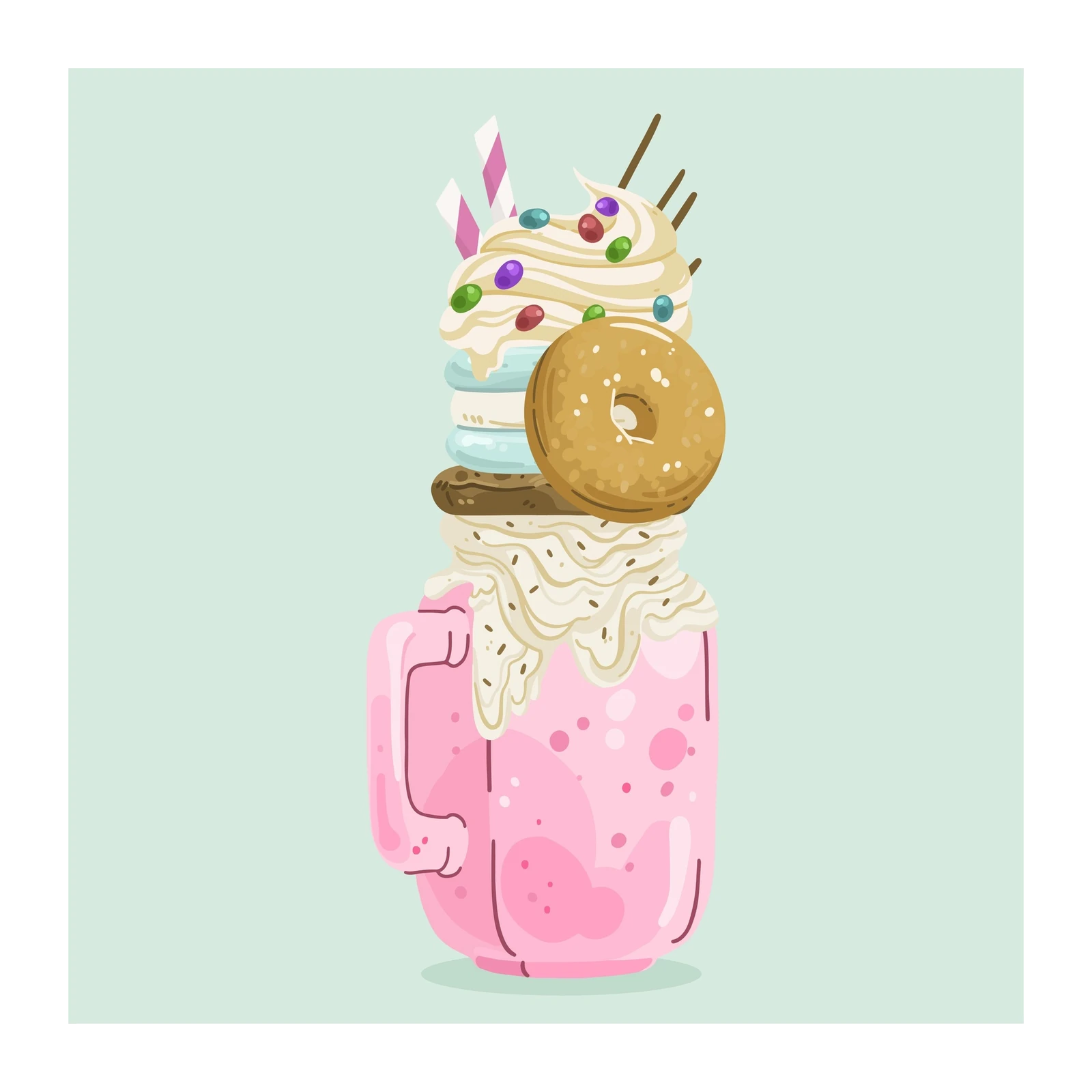 Whimsical Dessert Jar Wall Art