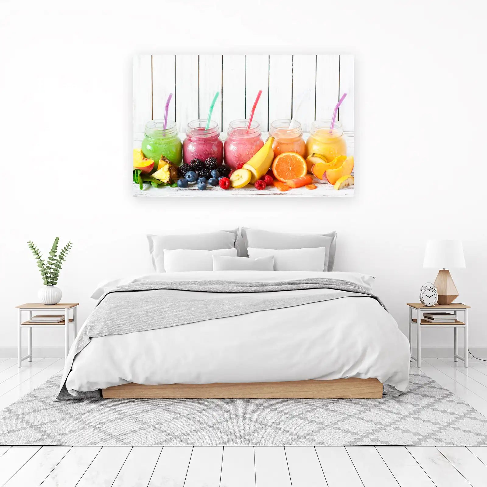 Vibrant Fruit Smoothies Rainbow Wall Art