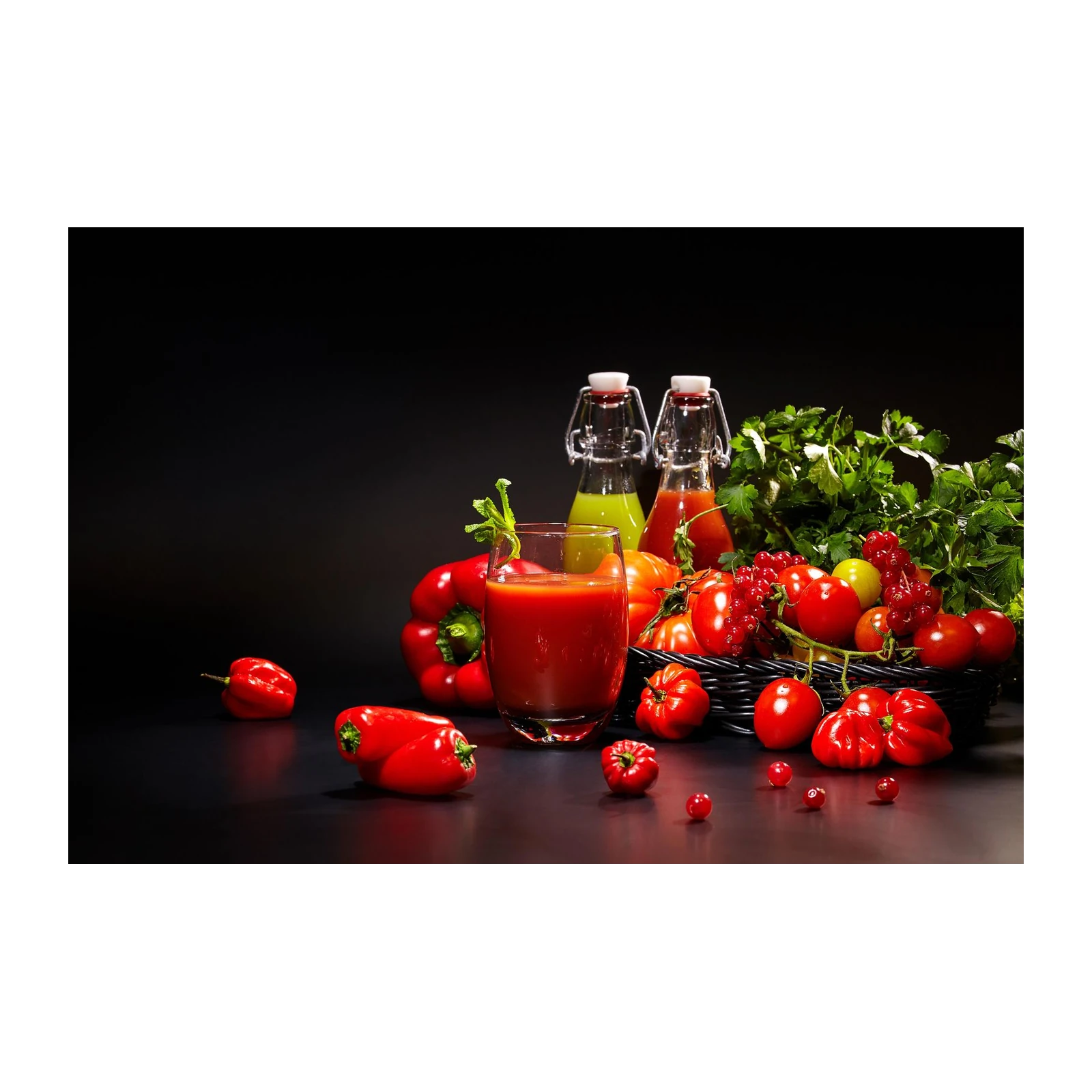 Vibrant Red Harvest Still Life Wall Art