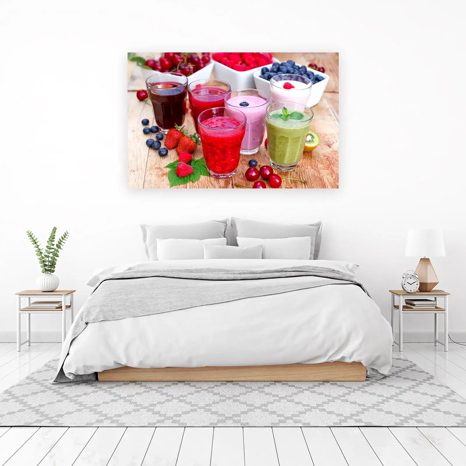 Vibrant Berry & Green Smoothie Wall Art