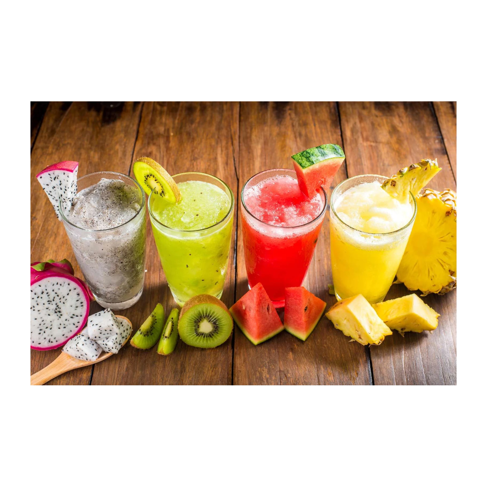 Vibrant Tropical Fruit Smoothies Wall Art