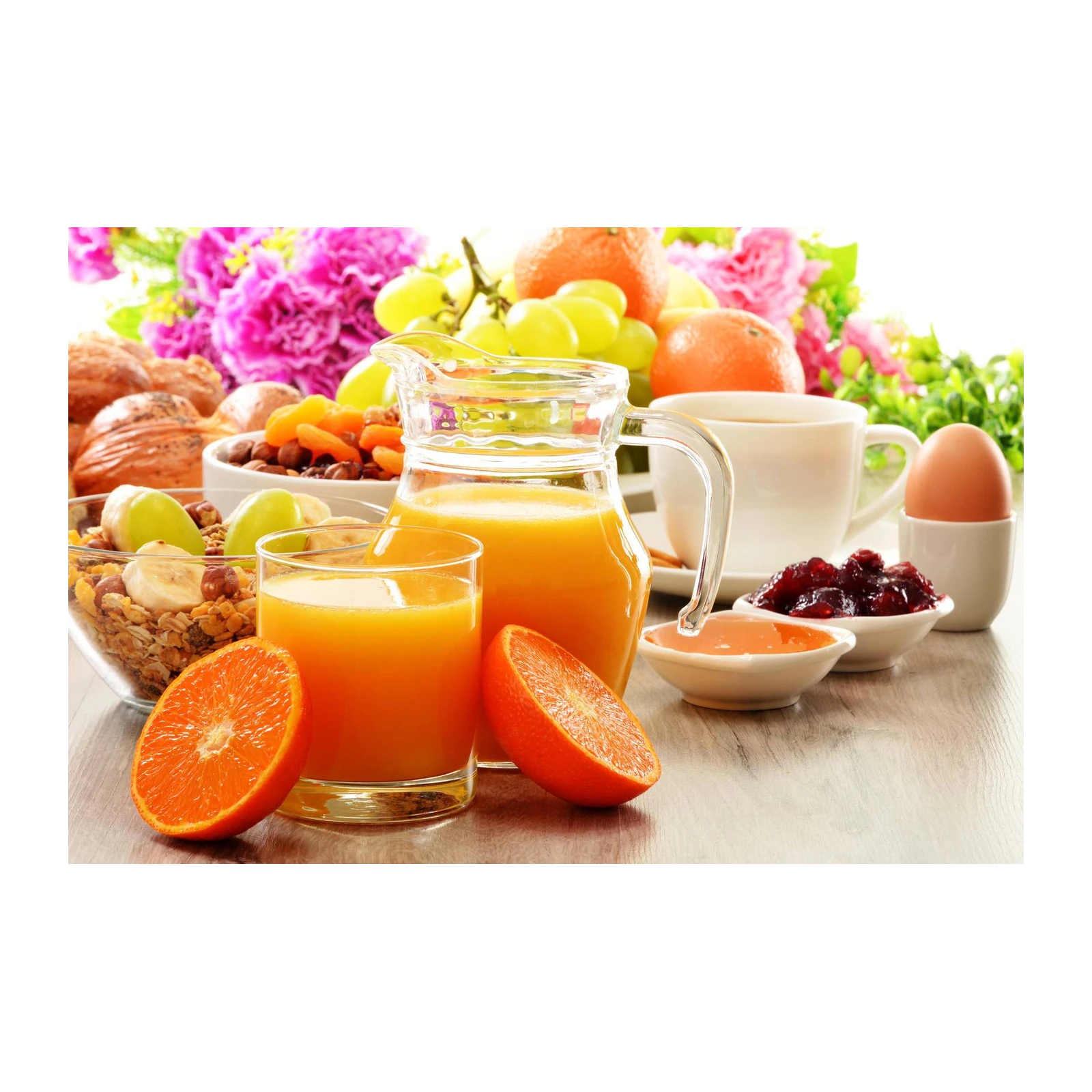 Vibrant Orange Juice Breakfast Wall Art