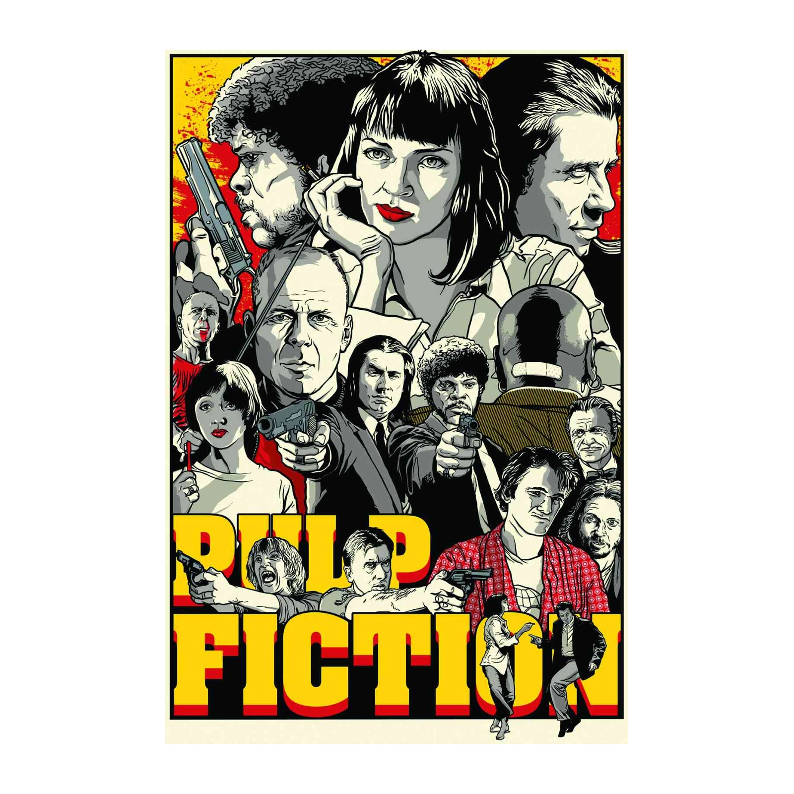 Pulp Fiction Iconic Characters Wall Art