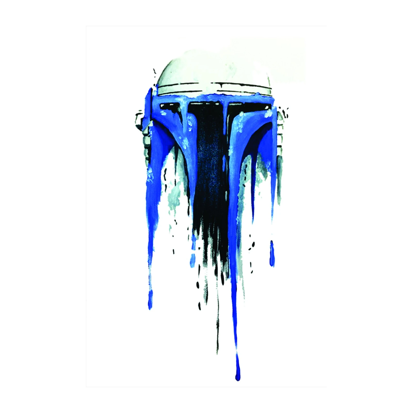 Blue Drip Mandalorian Helmet Wall Art