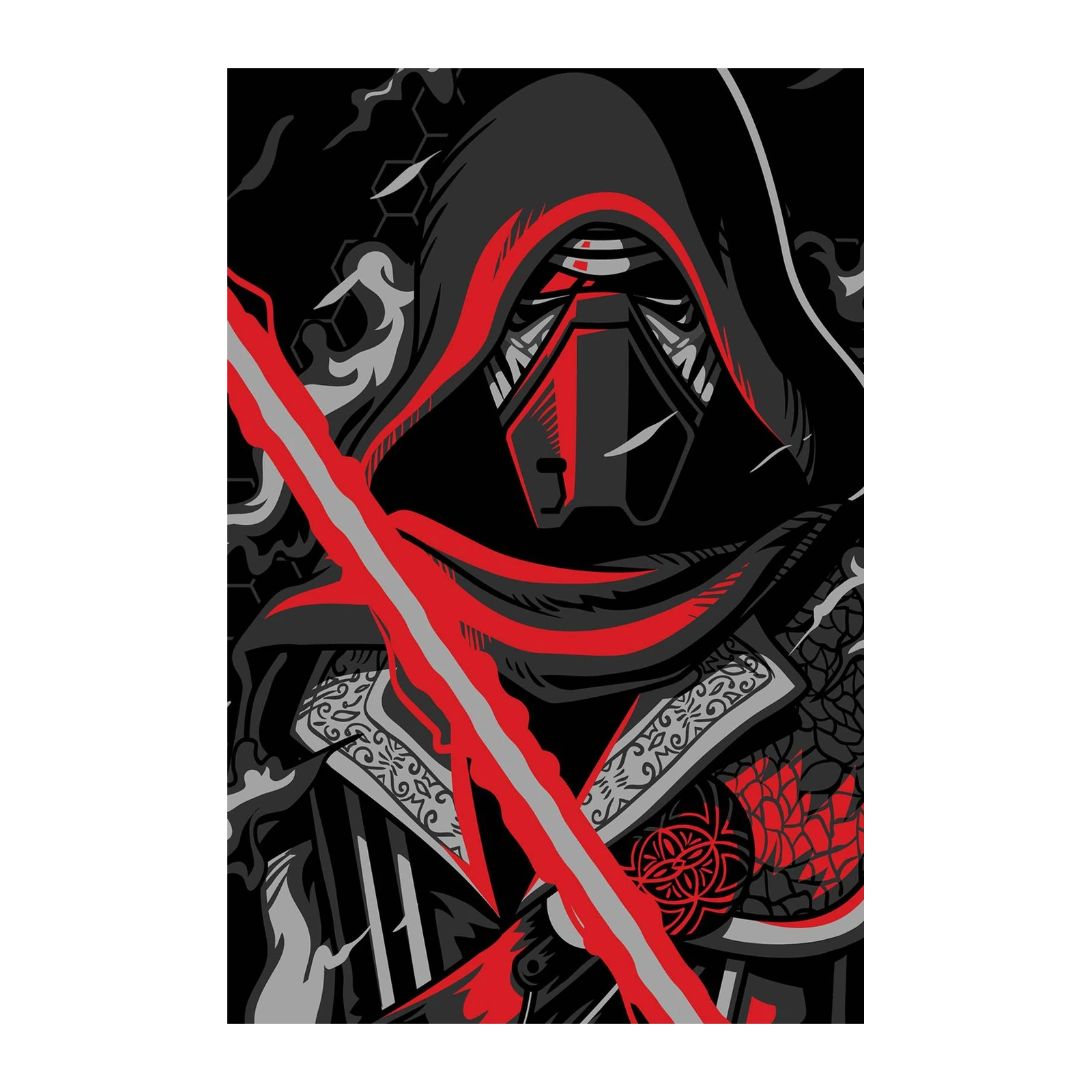Kylo Ren Dark Side Sith Lightsaber Wall Art