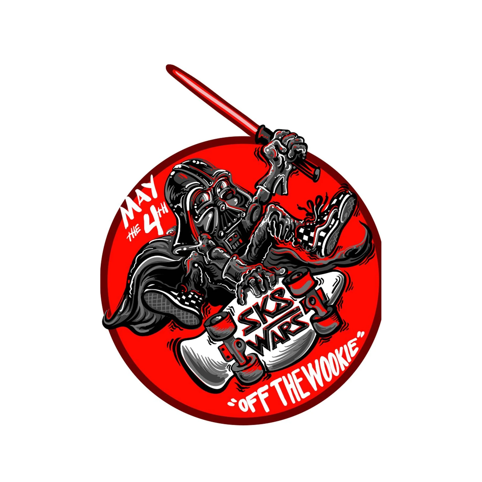 Darth Vader Skateboarding May the 4th Wall Art