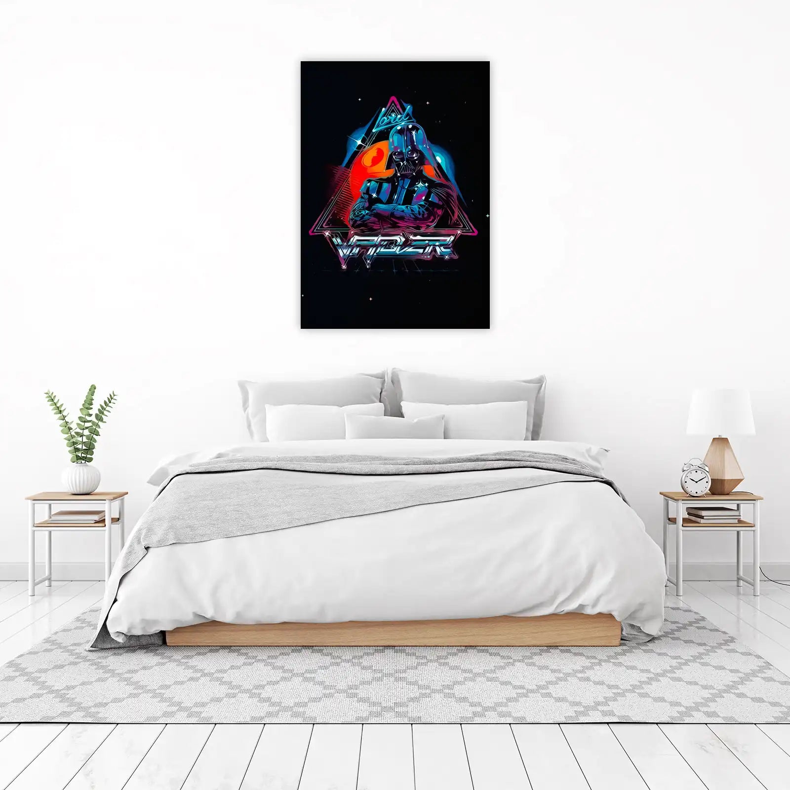 Retro Darth Vader Neon Synthwave Wall Art