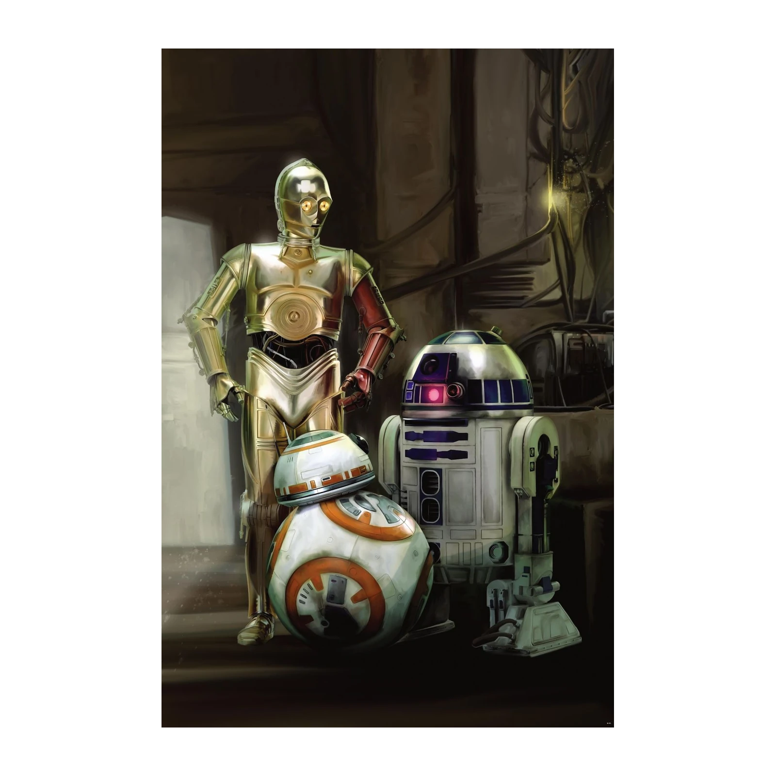 Star Wars Droids C-3PO R2-D2 BB-8 Wall Art