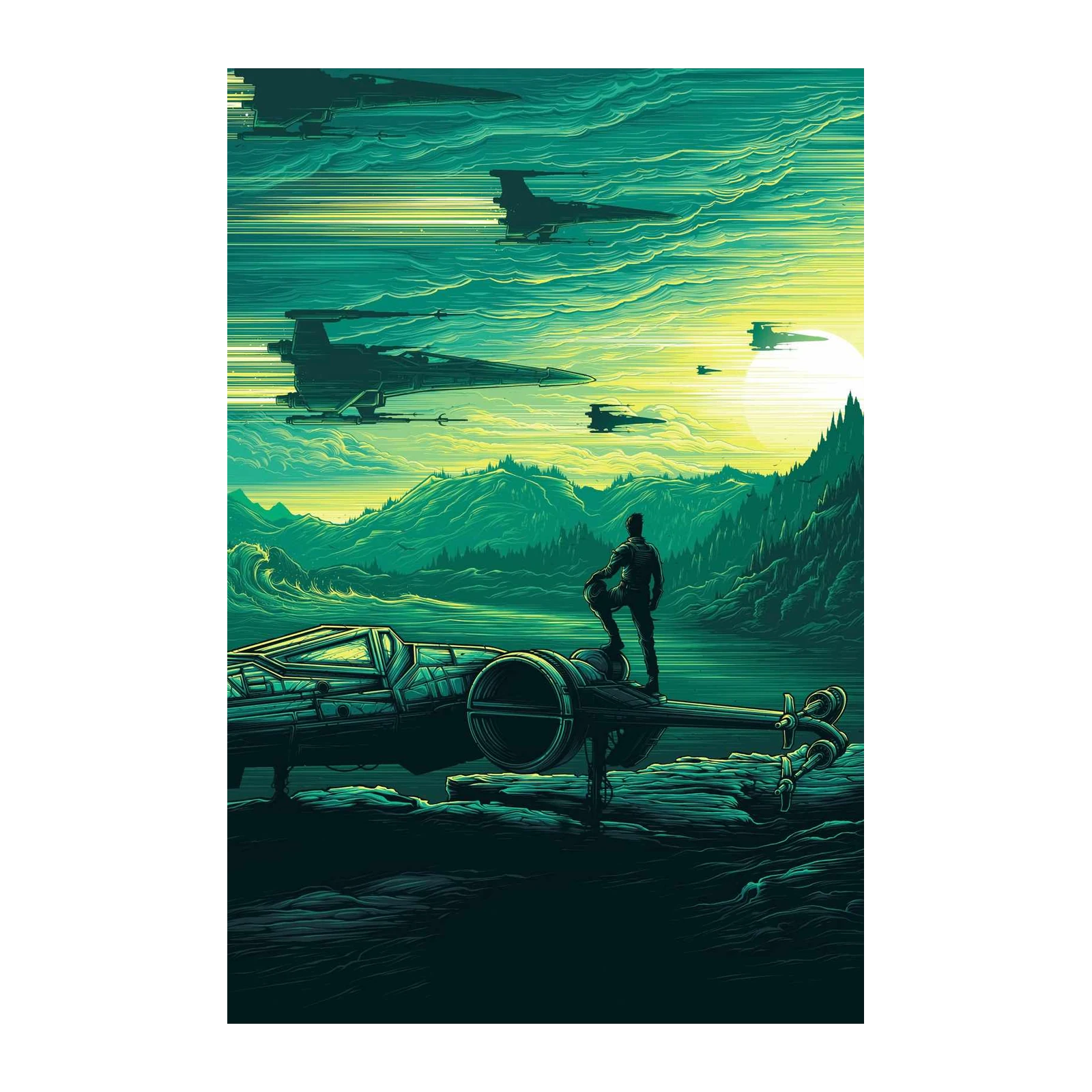 Galactic Pilot & X-Wing Landscape Wall Art