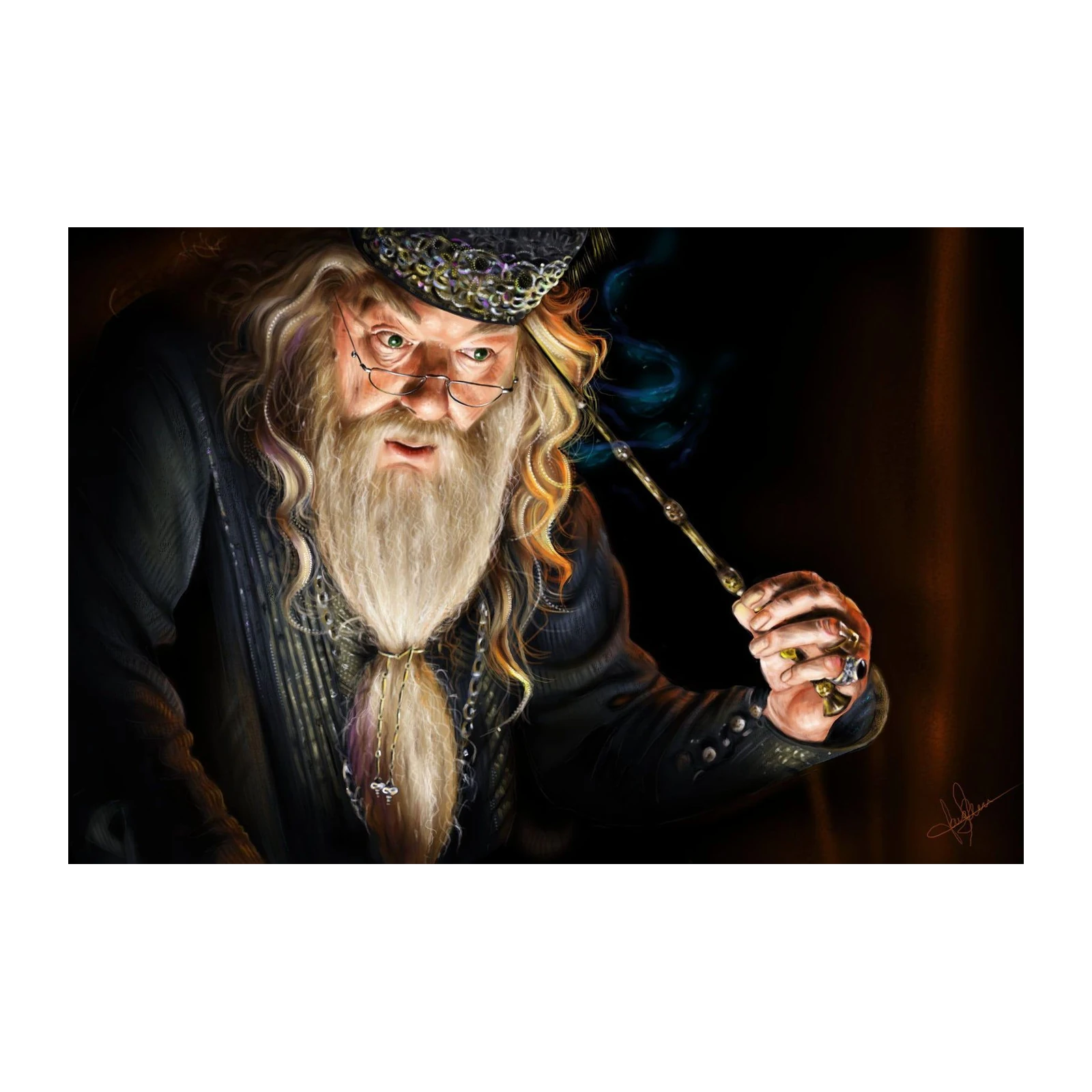 Wizard Albus Dumbledore Magic Wand Wall Art
