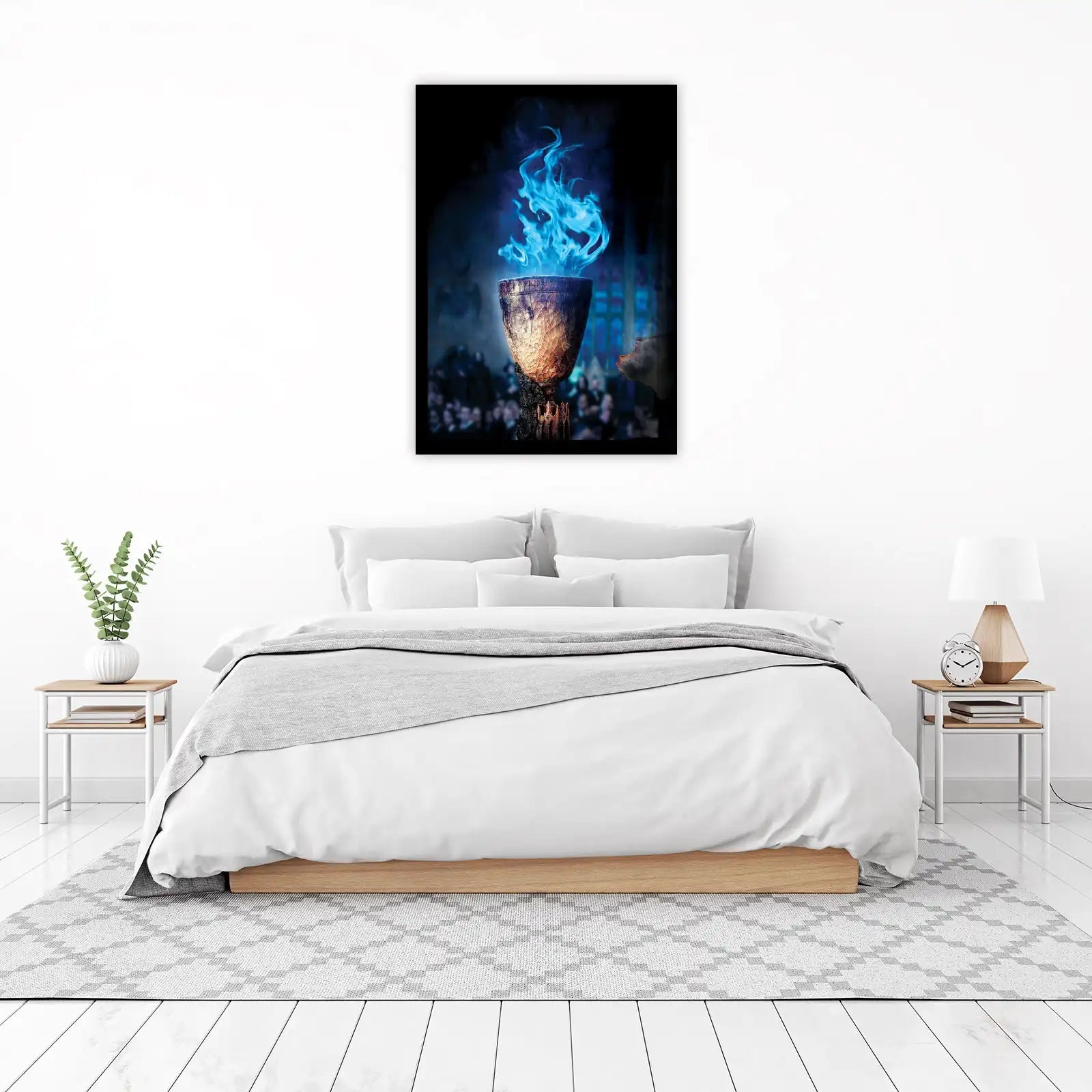 Mystical Blue Fire Goblet Wall Art