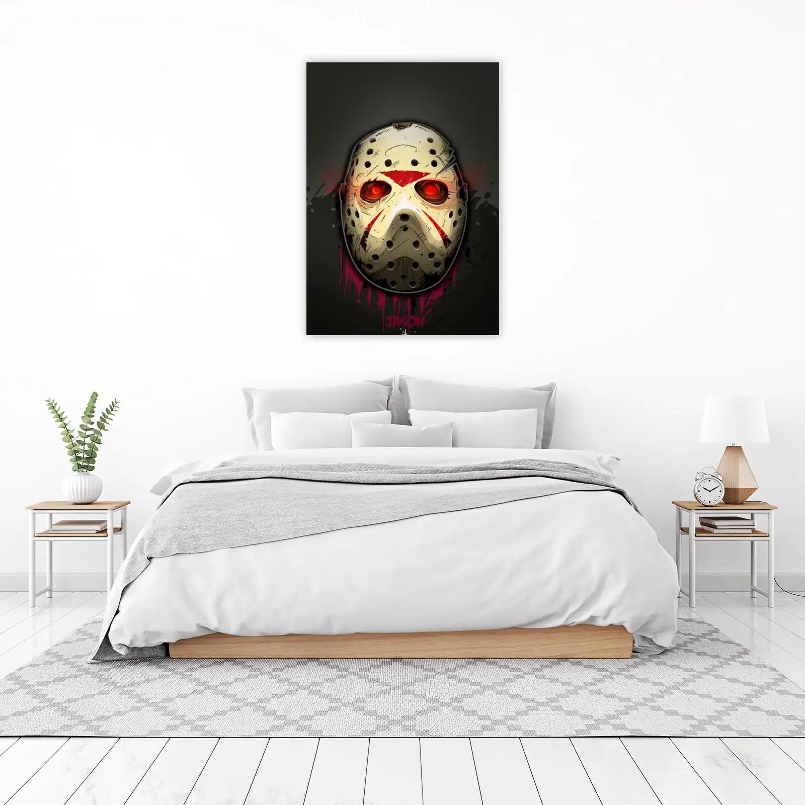 Menacing Jason Voorhees Hockey Mask Wall Art