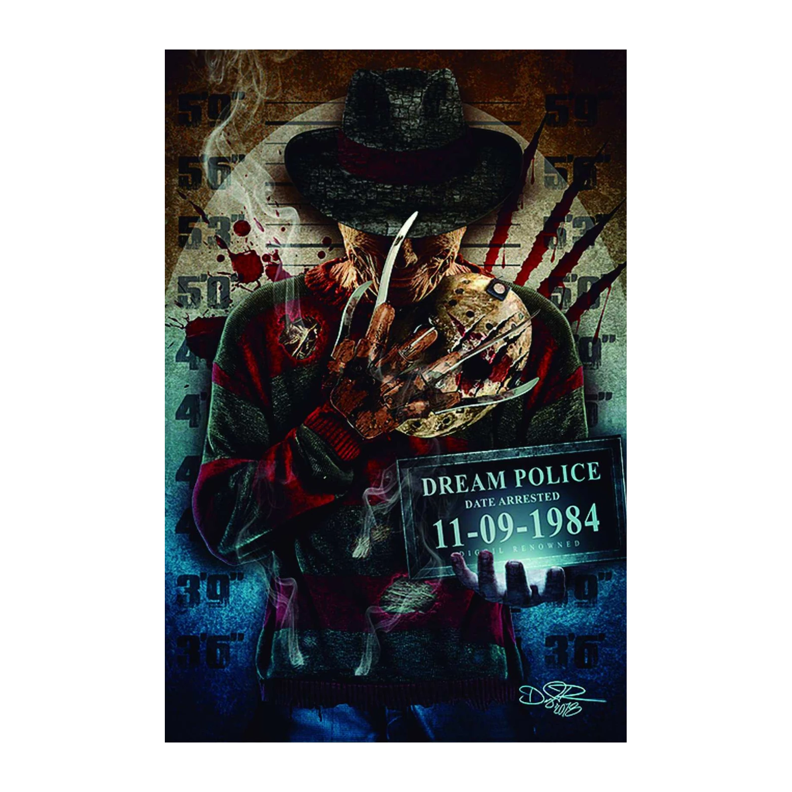 Freddy Krueger Mugshot Wall Art