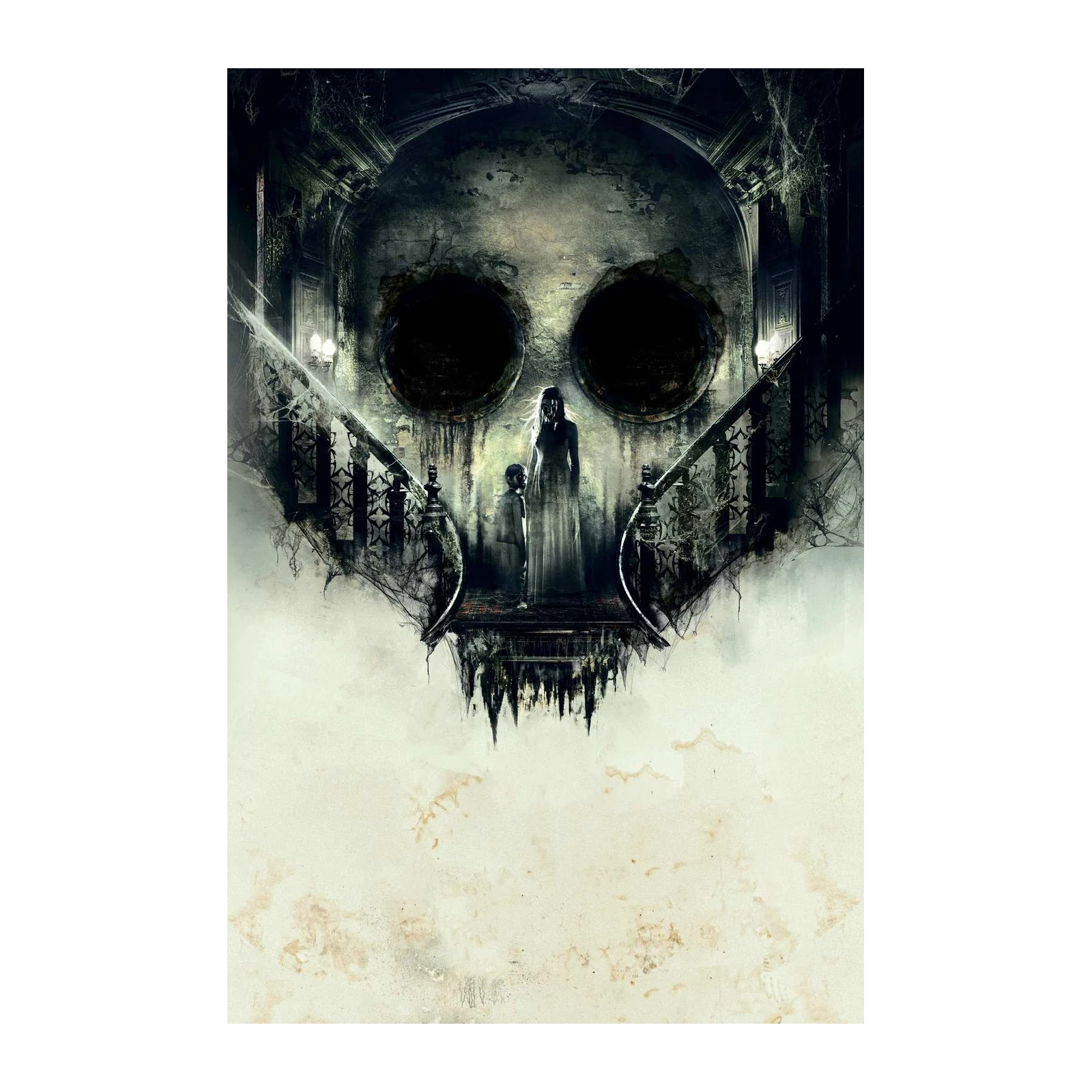 Haunting Skull Staircase Horror Wall Art