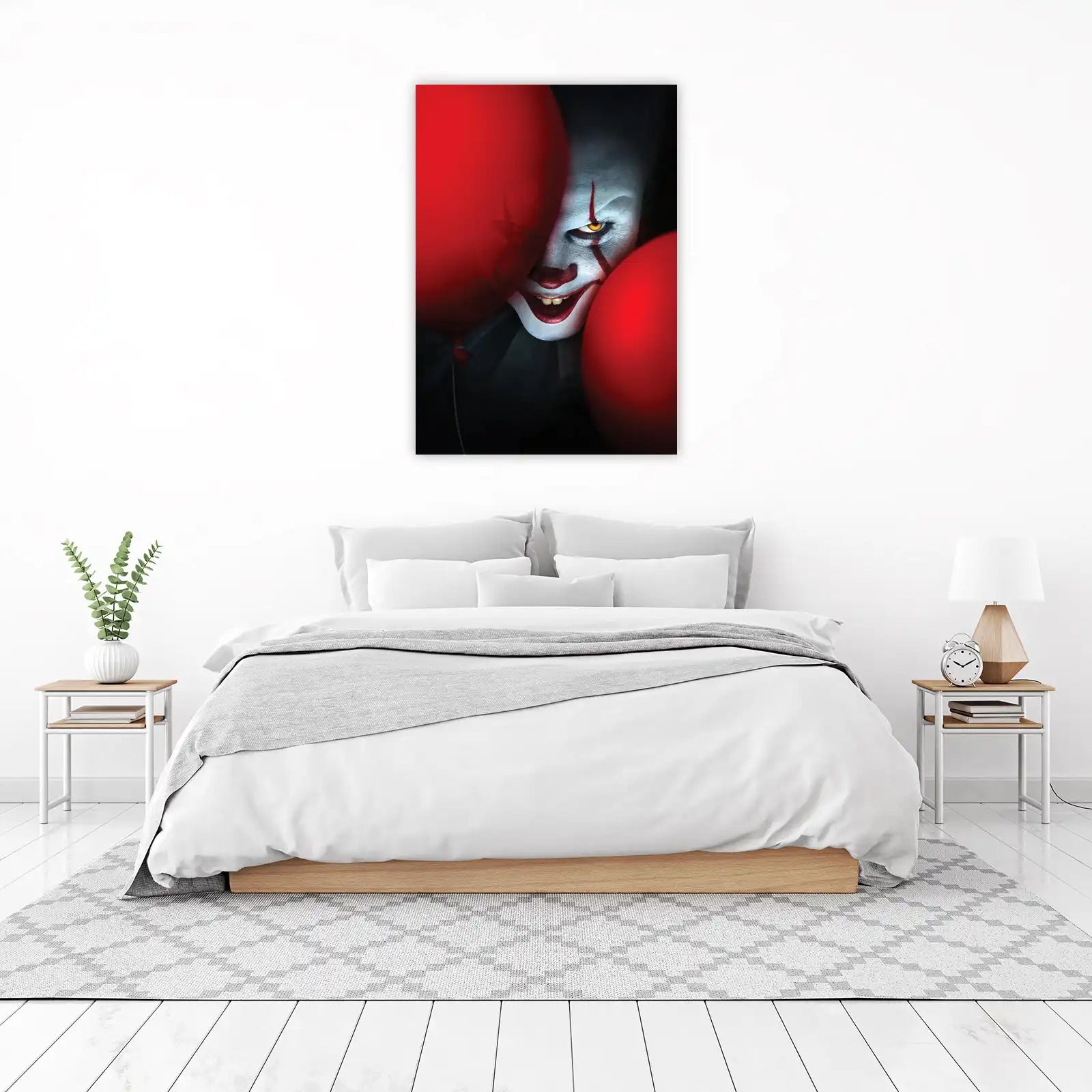 Spooky Clown Balloon Horror Movie Wall Art