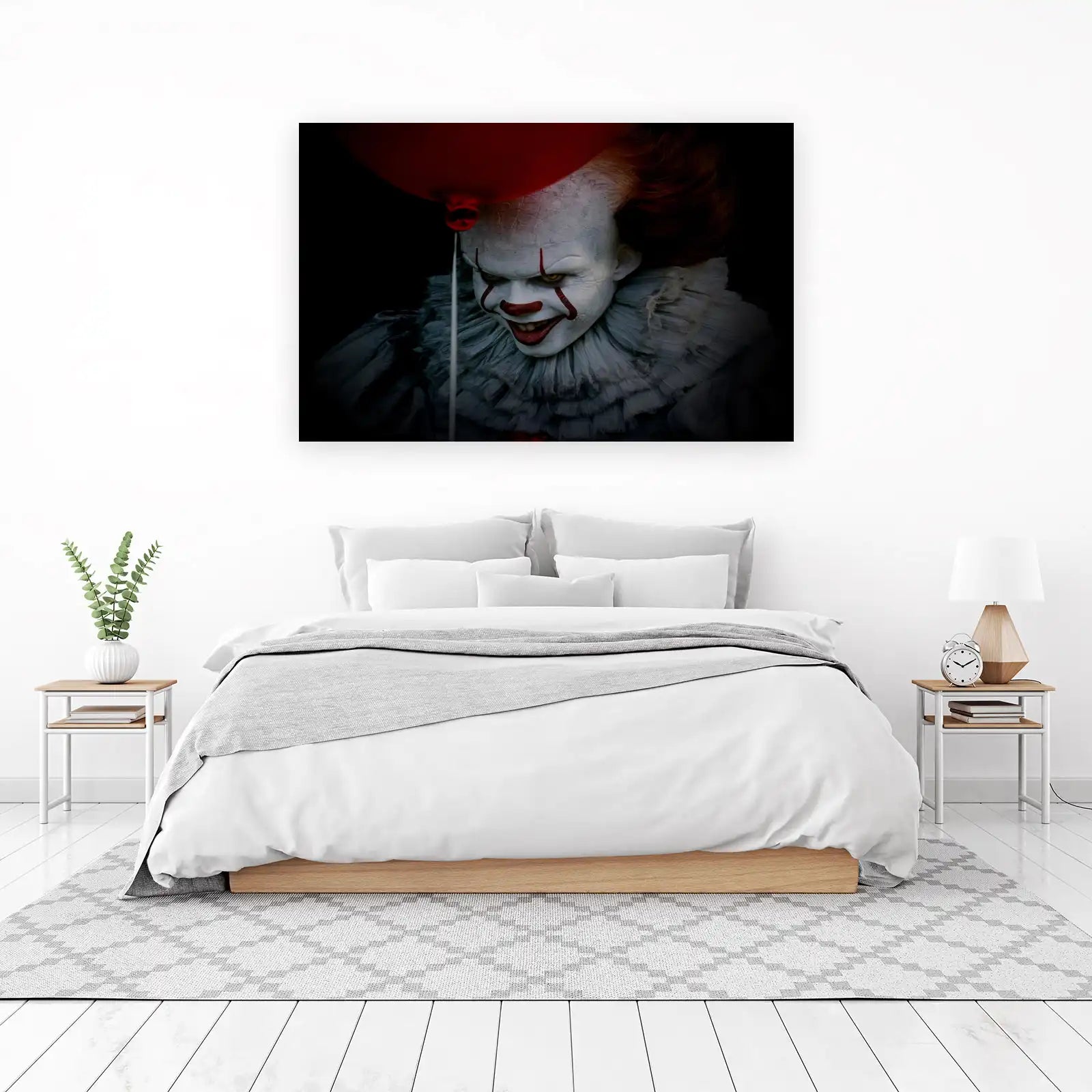 Creepy Clown Red Balloon Wall Art
