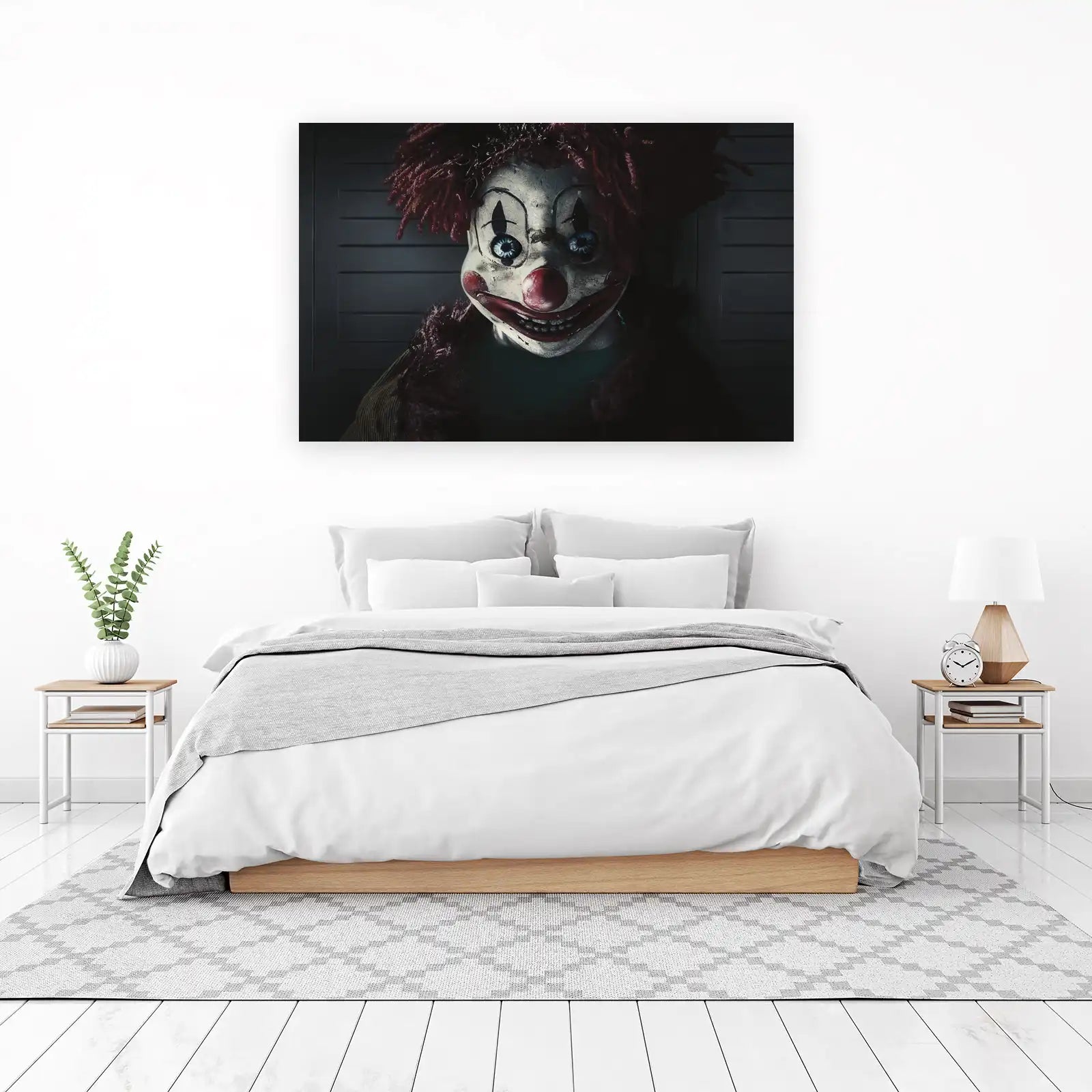 Creepy Clown Portrait Horror Wall Art