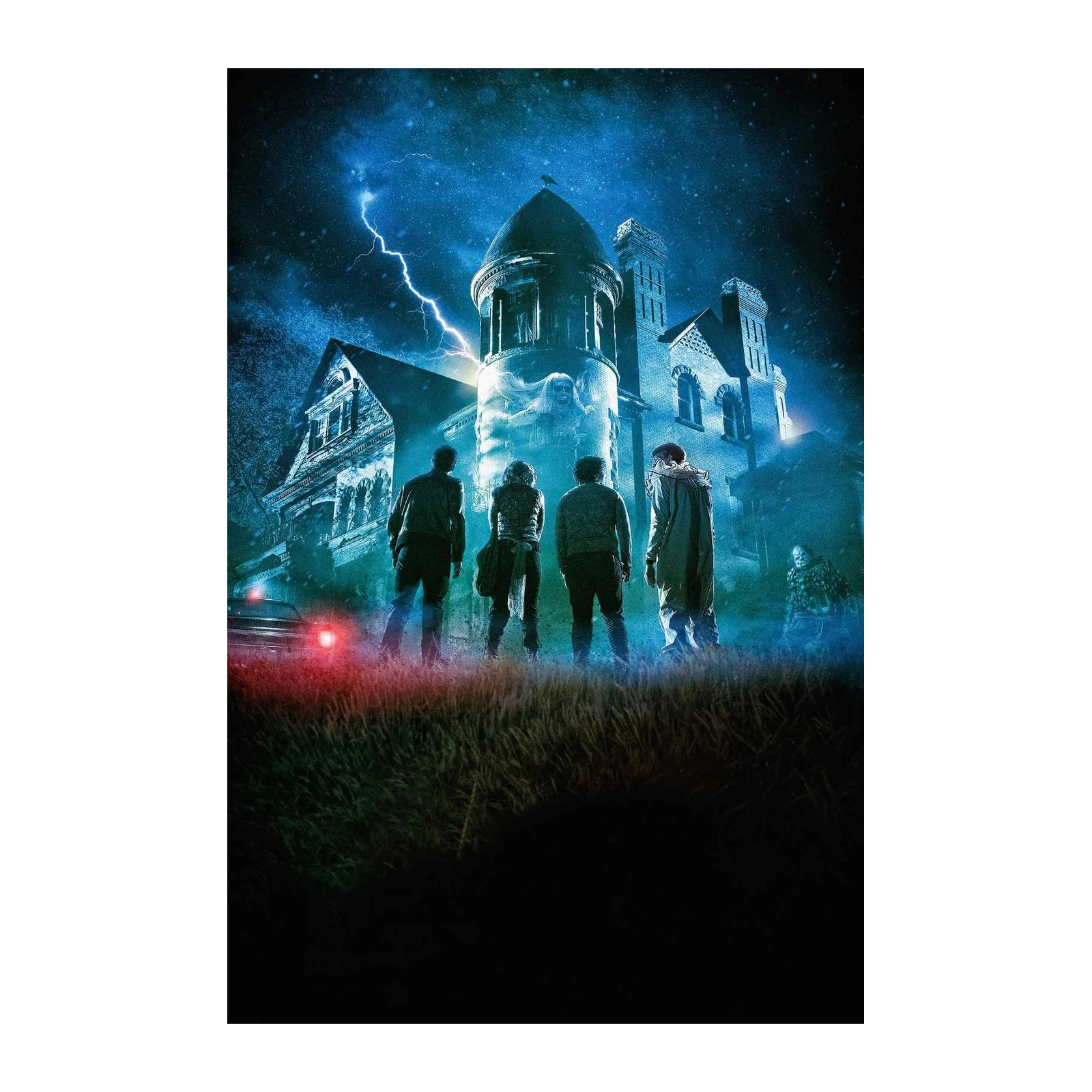 Haunted House Lightning Storm Wall Art