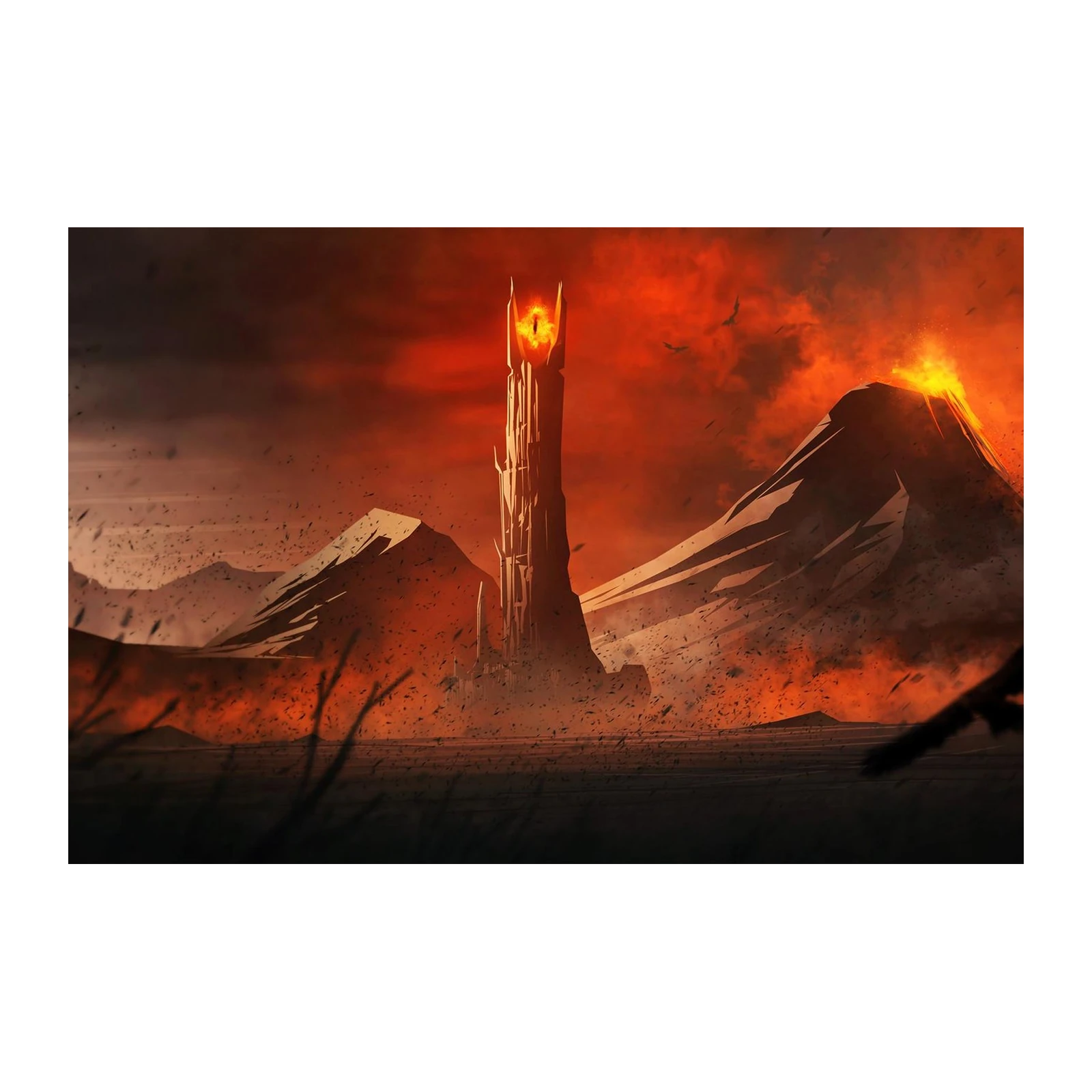 Epic Mordor Tower & Volcano Wall Art