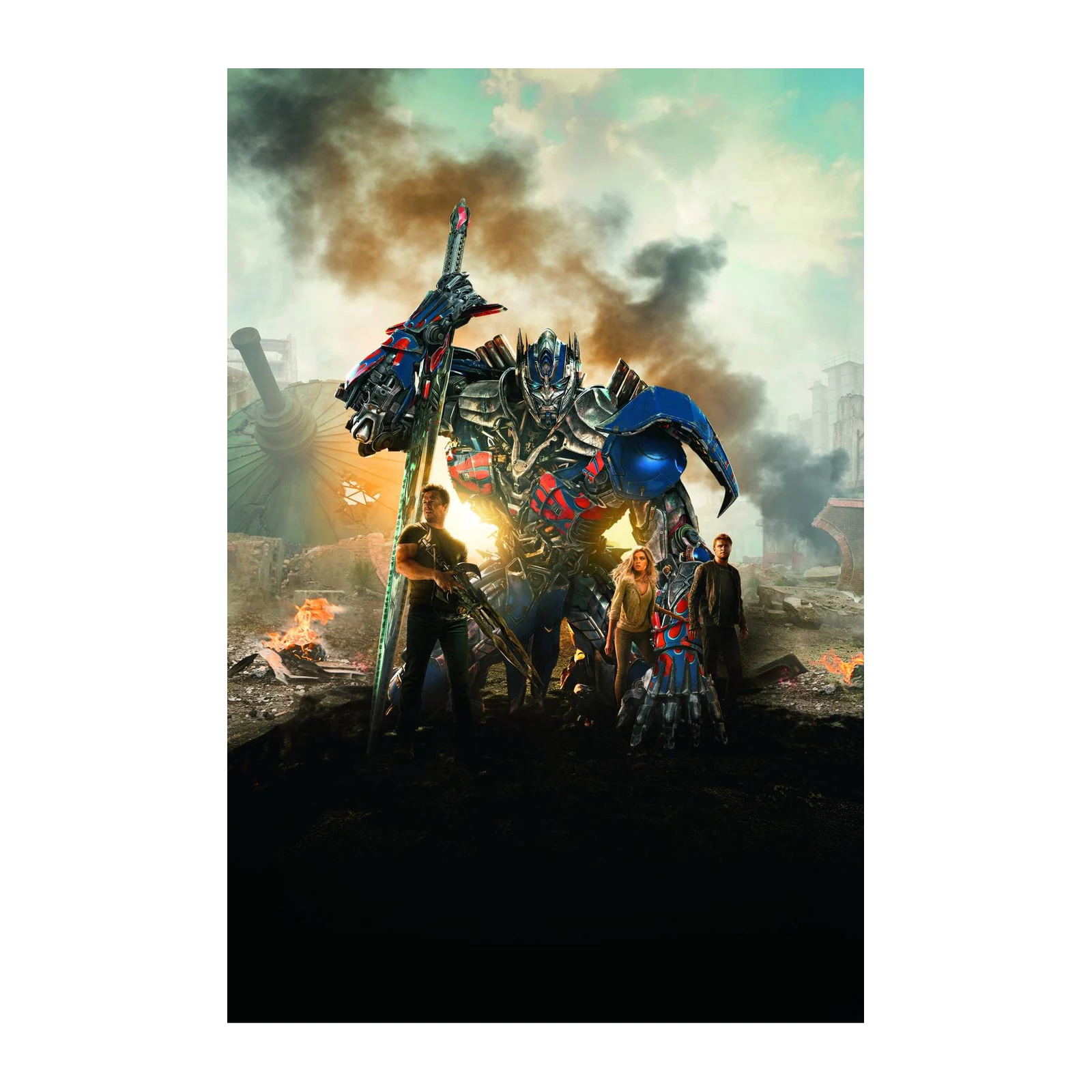Optimus Prime Transformers Battle Scene Wall Art