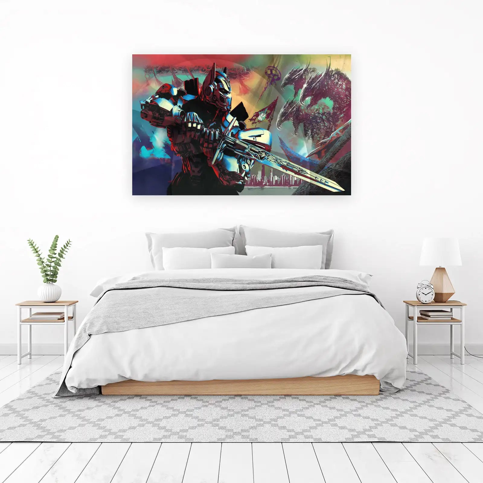 Epic Optimus Prime vs. Predacons Wall Art