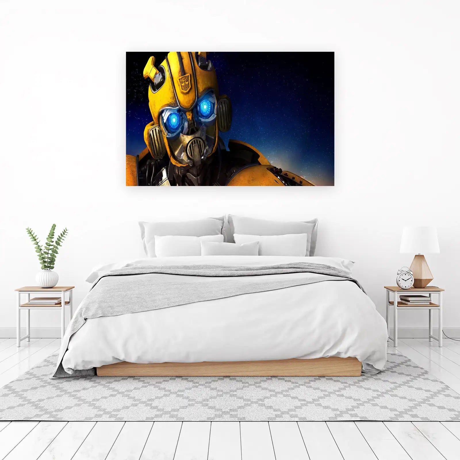 Bumblebee Autobot Under Starry Sky Wall Art