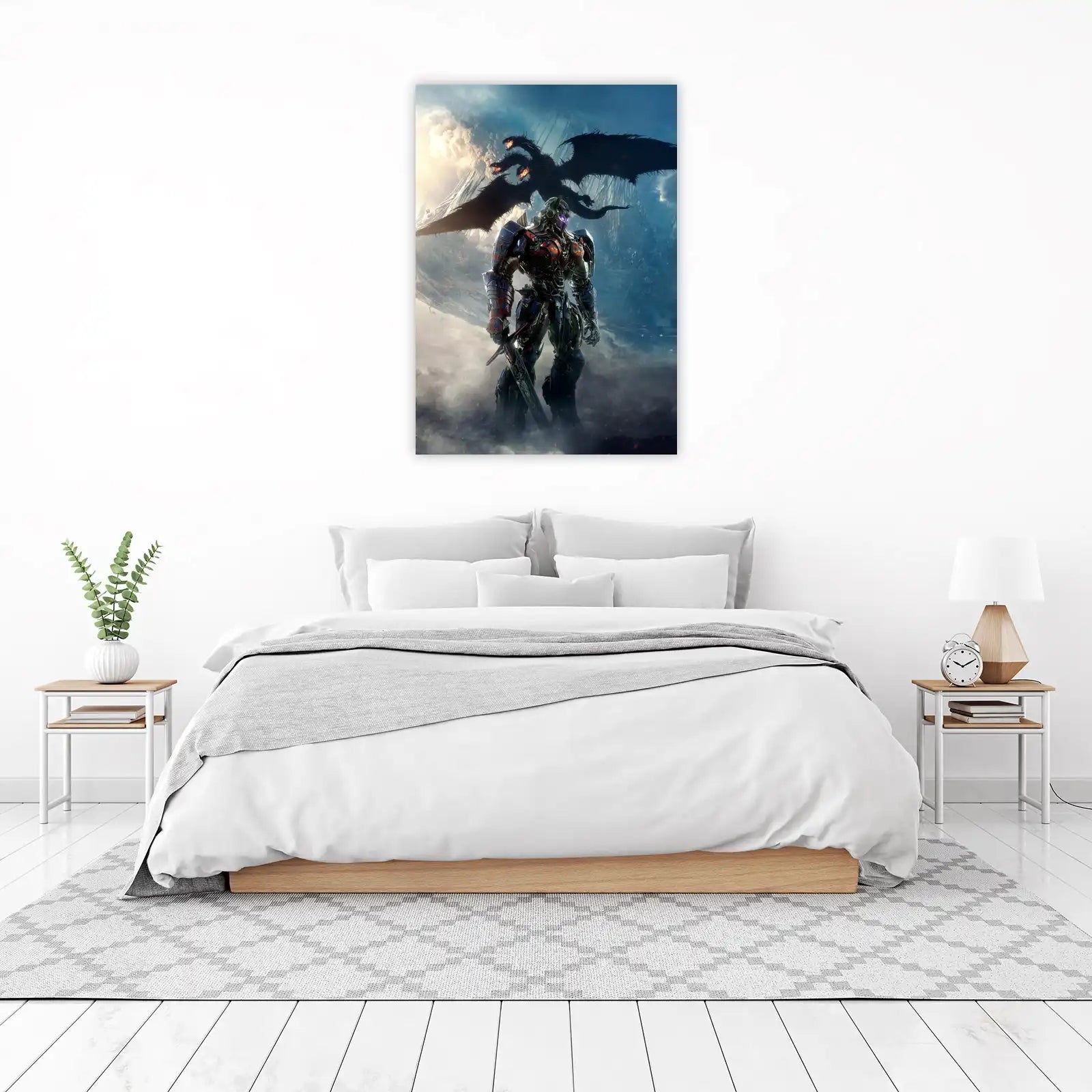 Epic Optimus Prime vs Dragon Wall Art