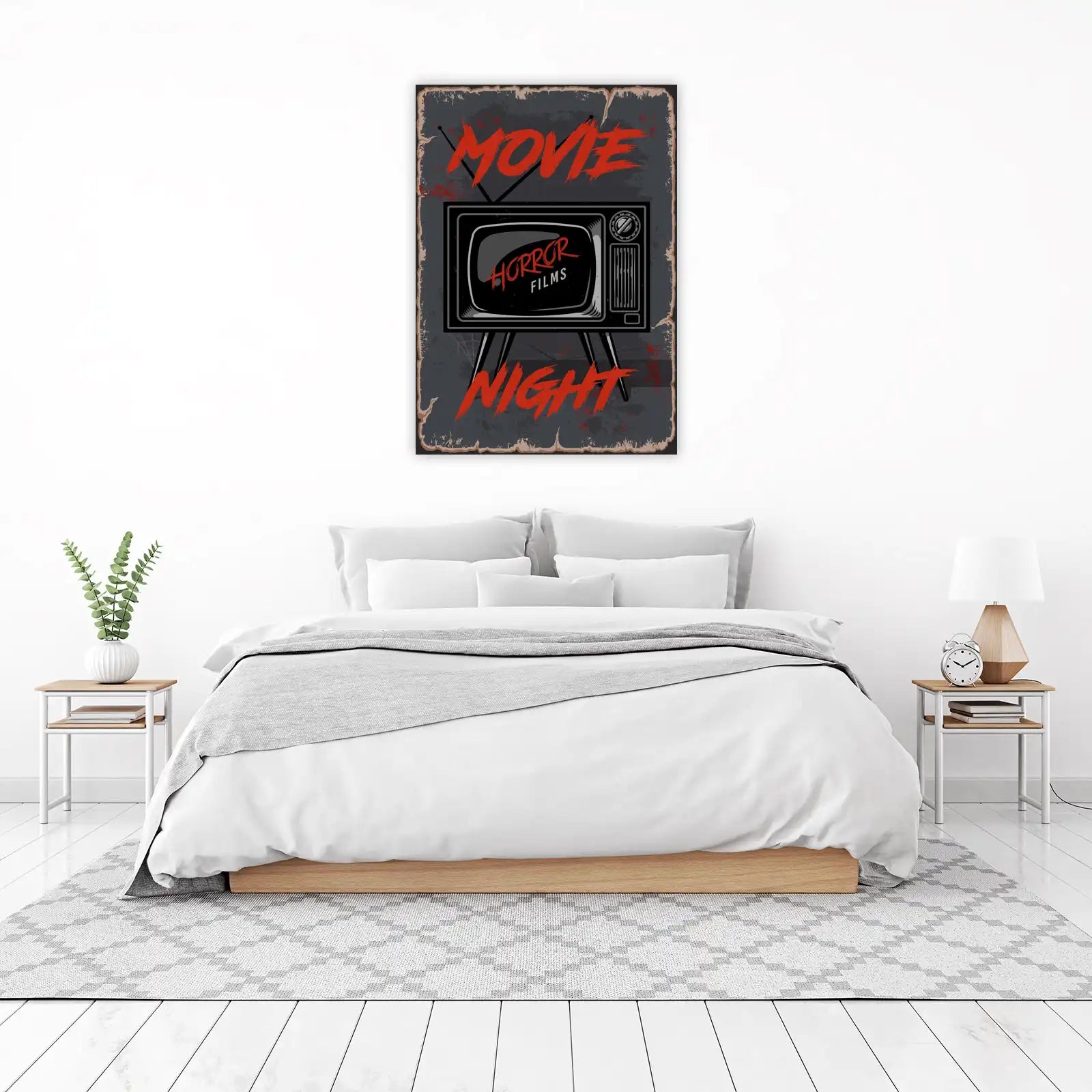 Vintage Horror Movie Night Wall Art